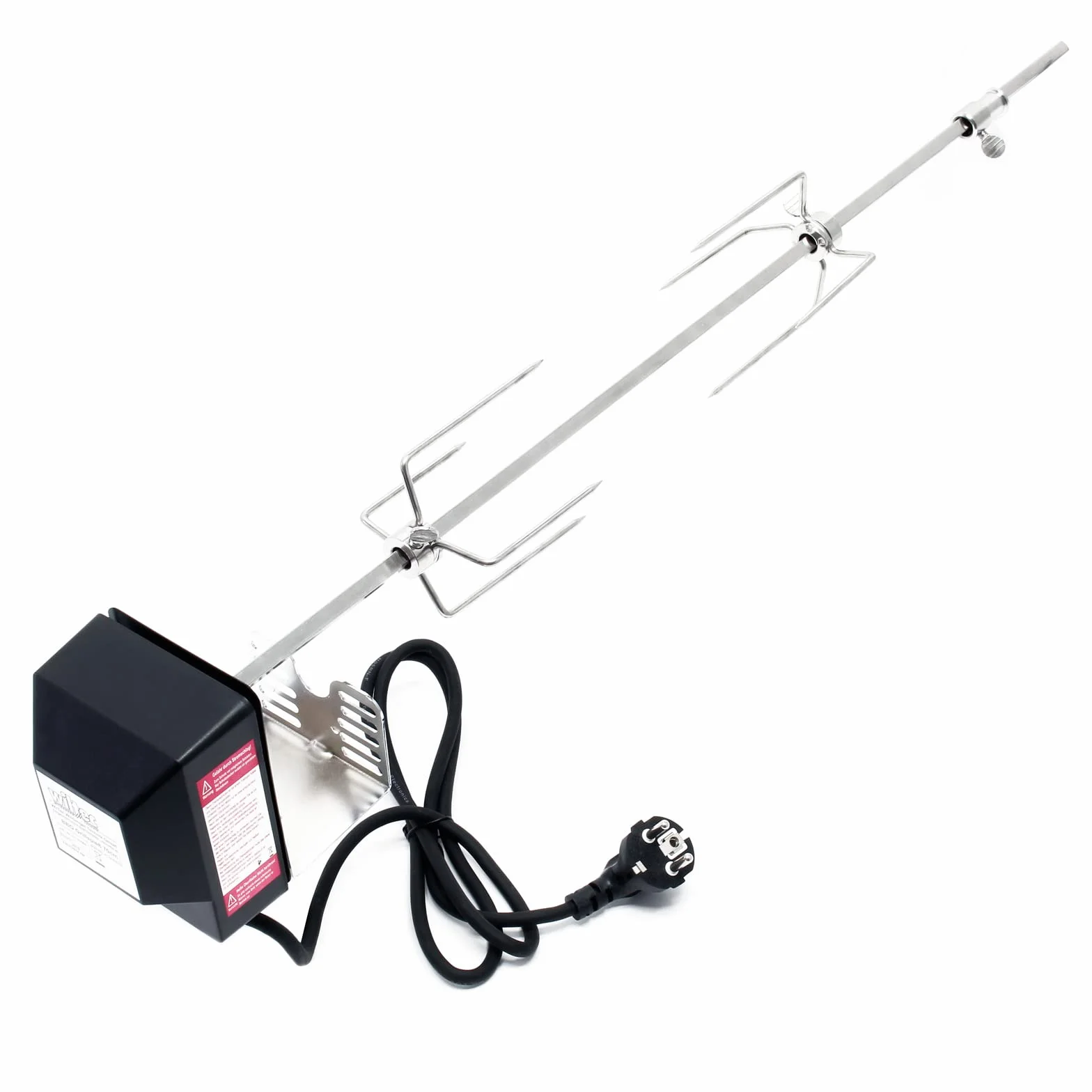 BBQ rożen obrotowy 70cm 230V stal nierdzewna 2 haki rôtisserie