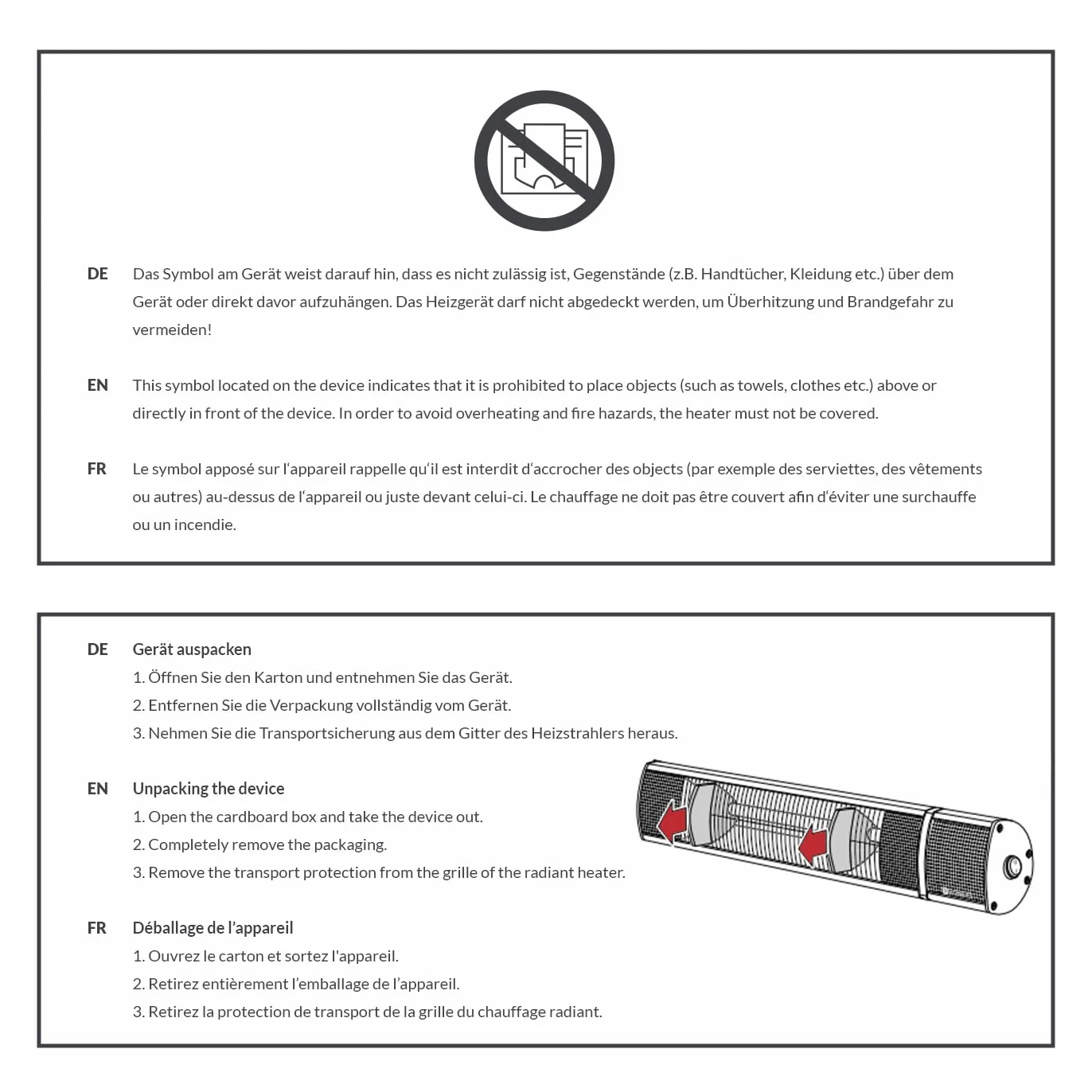 TROTEC Grzejnik tarasowy na podczerwień IR 1200 S 600 W 1200 W