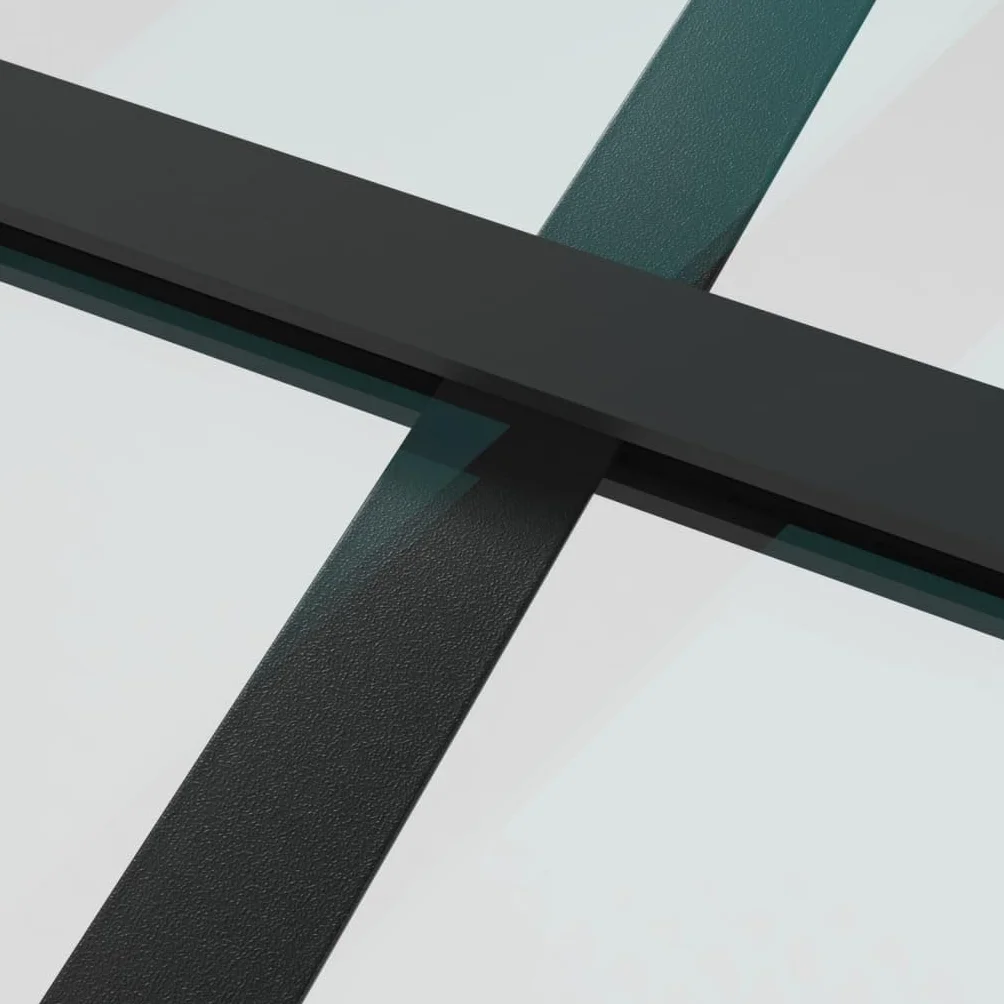 Drzwi przesuwne z aluminium ze szkłem bezpiecznym ESG 102,5 x 205 cm, czarne, grubość szkła 5 mm, rama 20 mm, zajmujące niewiele miejsca drzwi przesuwne do wnętrz