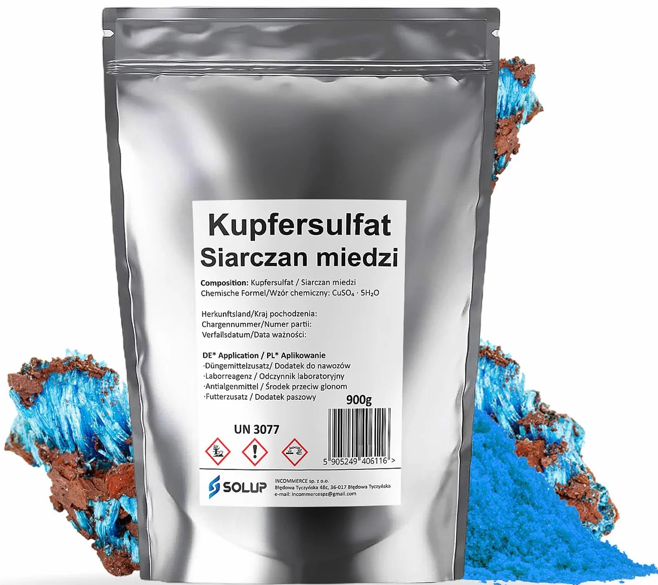 Siarczan miedzi 900G do basenu i ogrodu