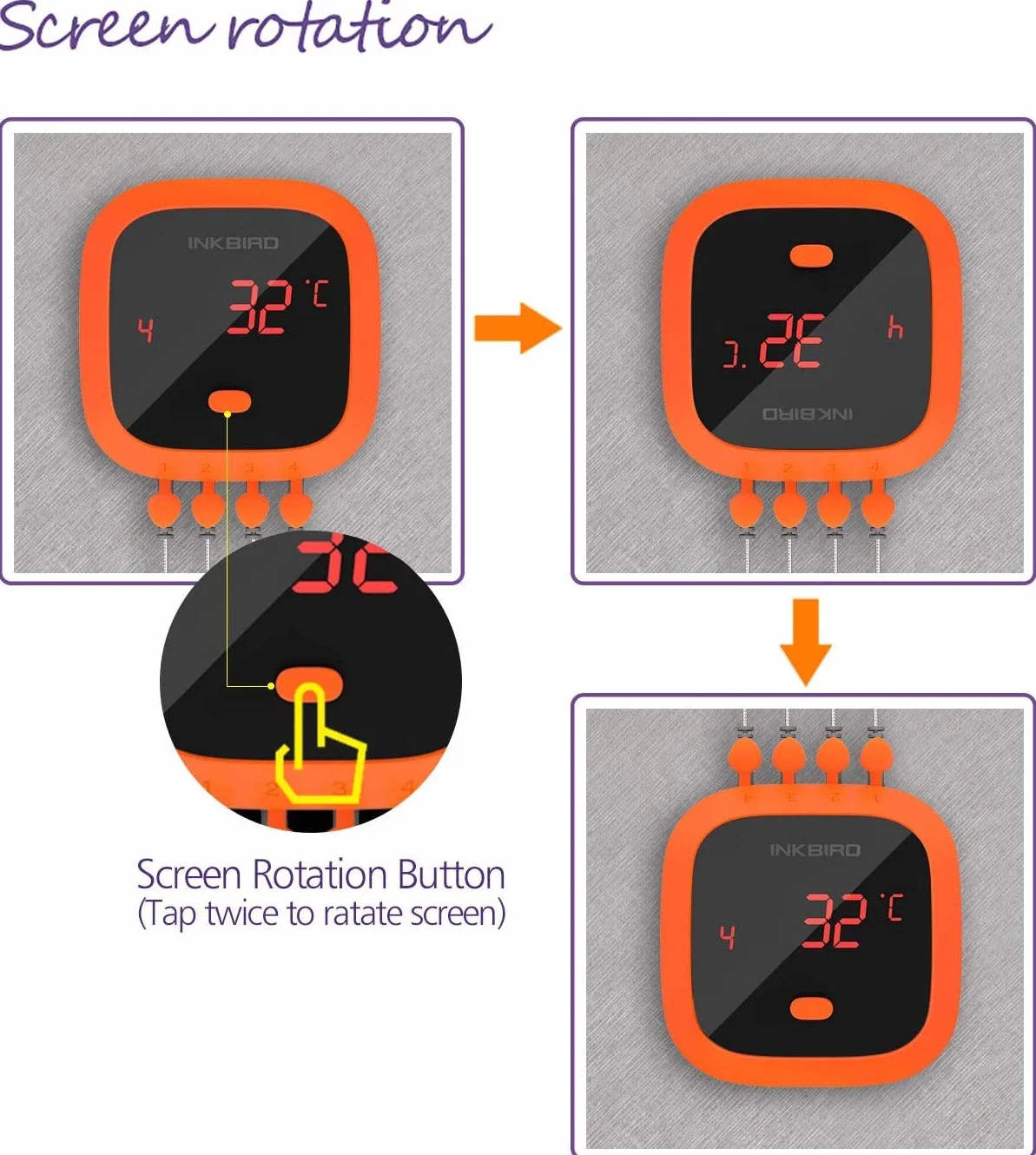 Inkbird IBT-4XC wodoodporny termometr kuchenny, Bluetooth, termometr do grillowania z czujnikiem temperatury, magnetyczny termometr do gotowania mięsa do grilla elektrycznego, mini piekarnik,
