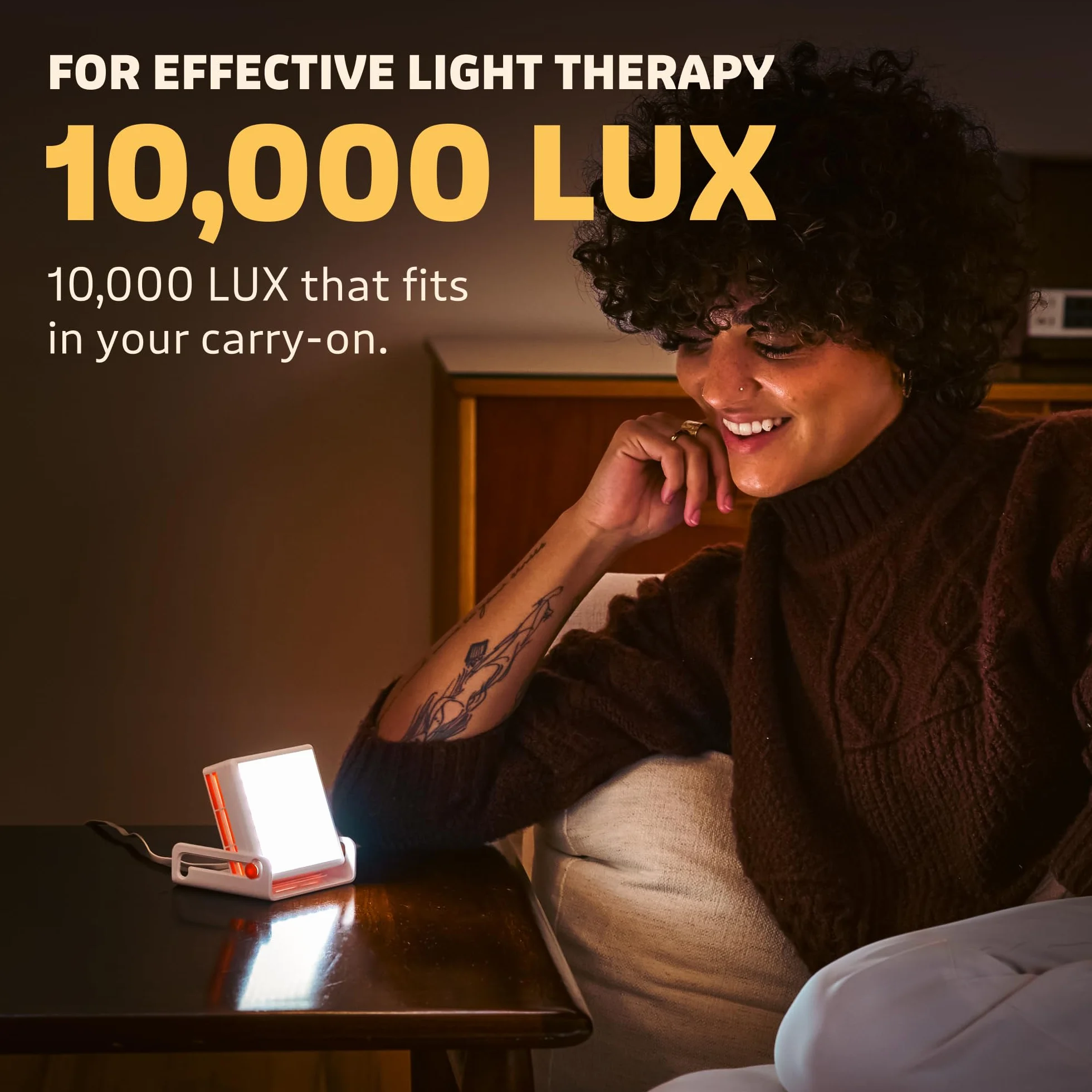 Circadian Optics Lampa do terapii światłem | Ultra jasna przenośna lampa LED 10 000 luksów o pełnym spektrum bez promieniowania UV | Luxy