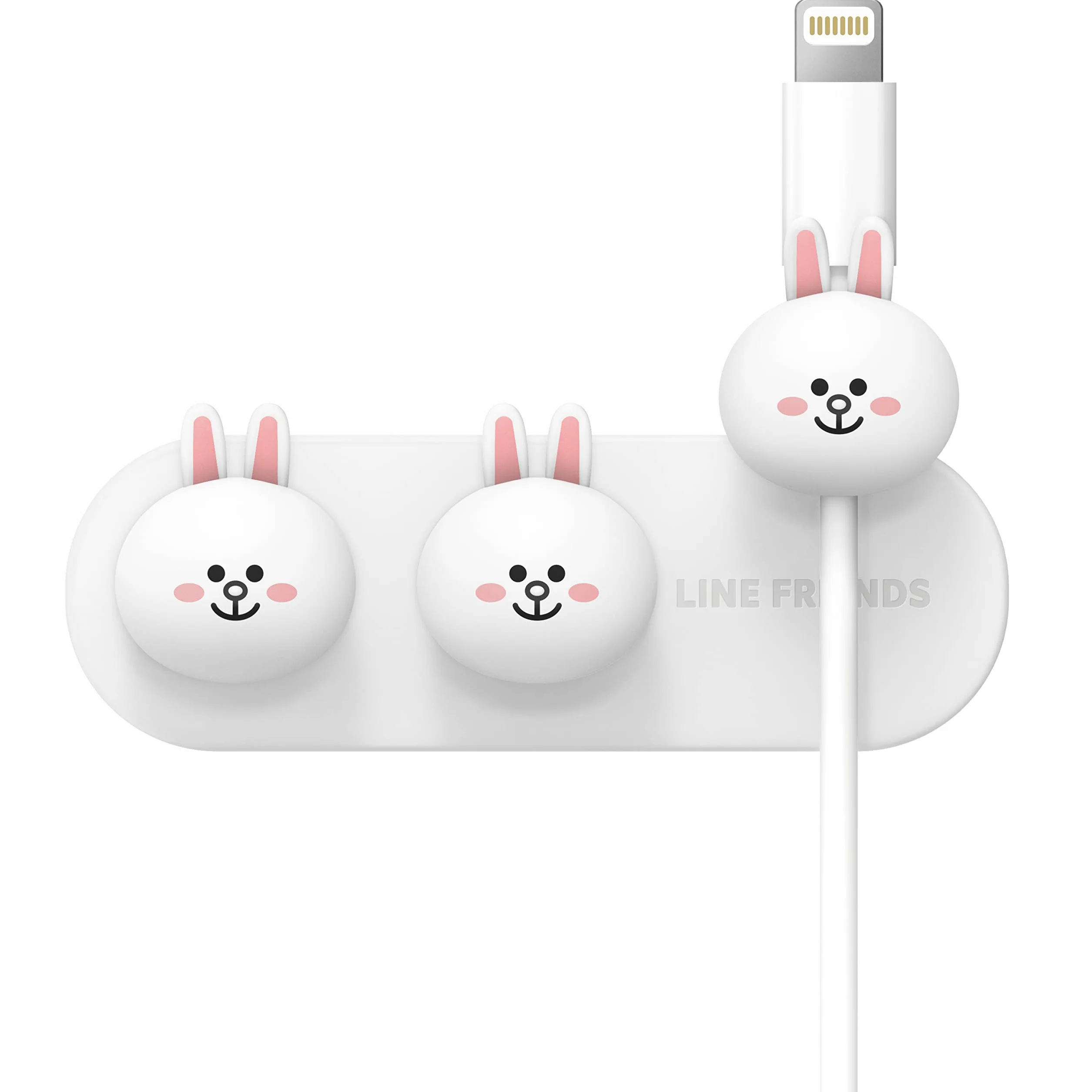 elago LINE Friends magnetyczne przypinki do porządkowania kabli, z miejscem na 3 kable, mocne magnesy, przylepne, wielokrotnego użytku, na biurko, Cony