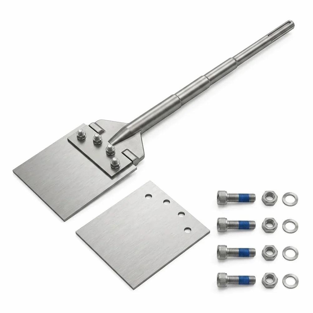 Skrobak podłogowy SDS MAX, z 2 szt. 15,2 cm wytrzymałym ostrzem i uchwytem 63,5 cm, SDS Max dłuto do młota Jack / młota wyburzeniowego