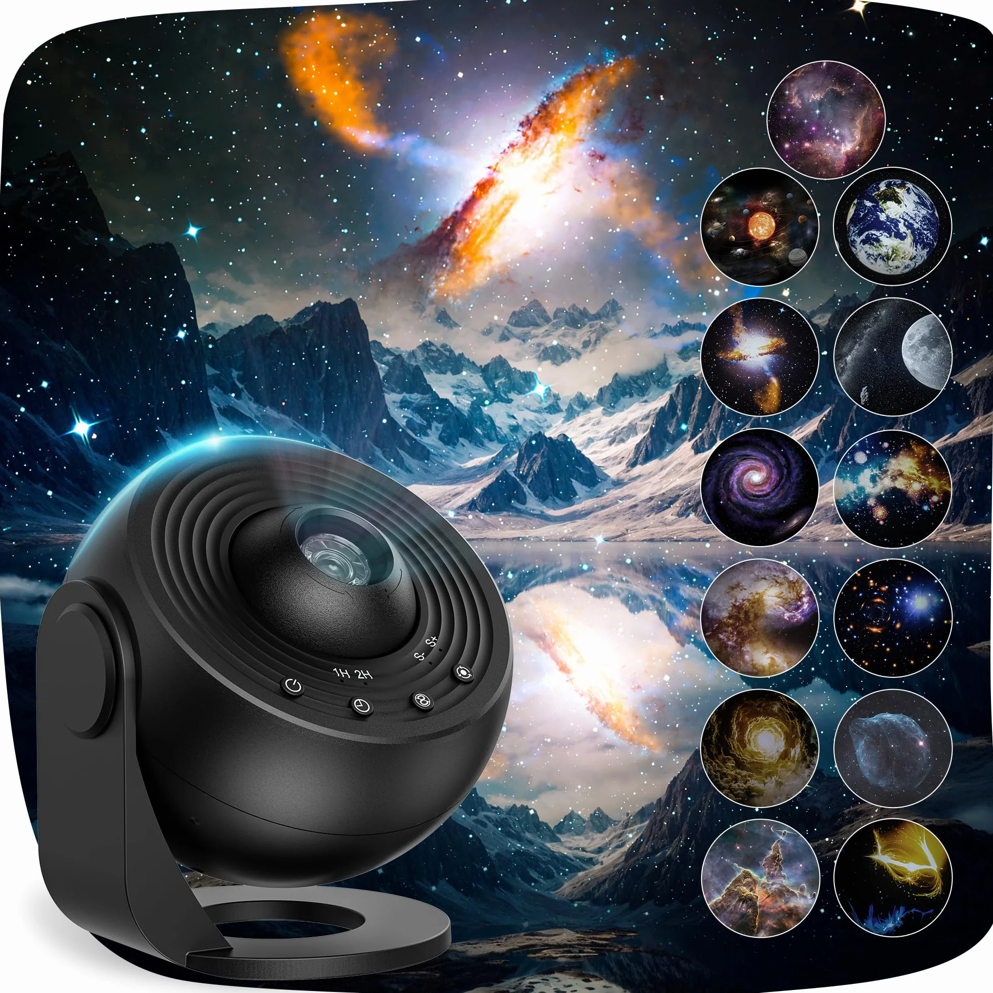 Mexllex Projektor gwiaździstego nieba do sypialni i imprez, 13 planet, LED
