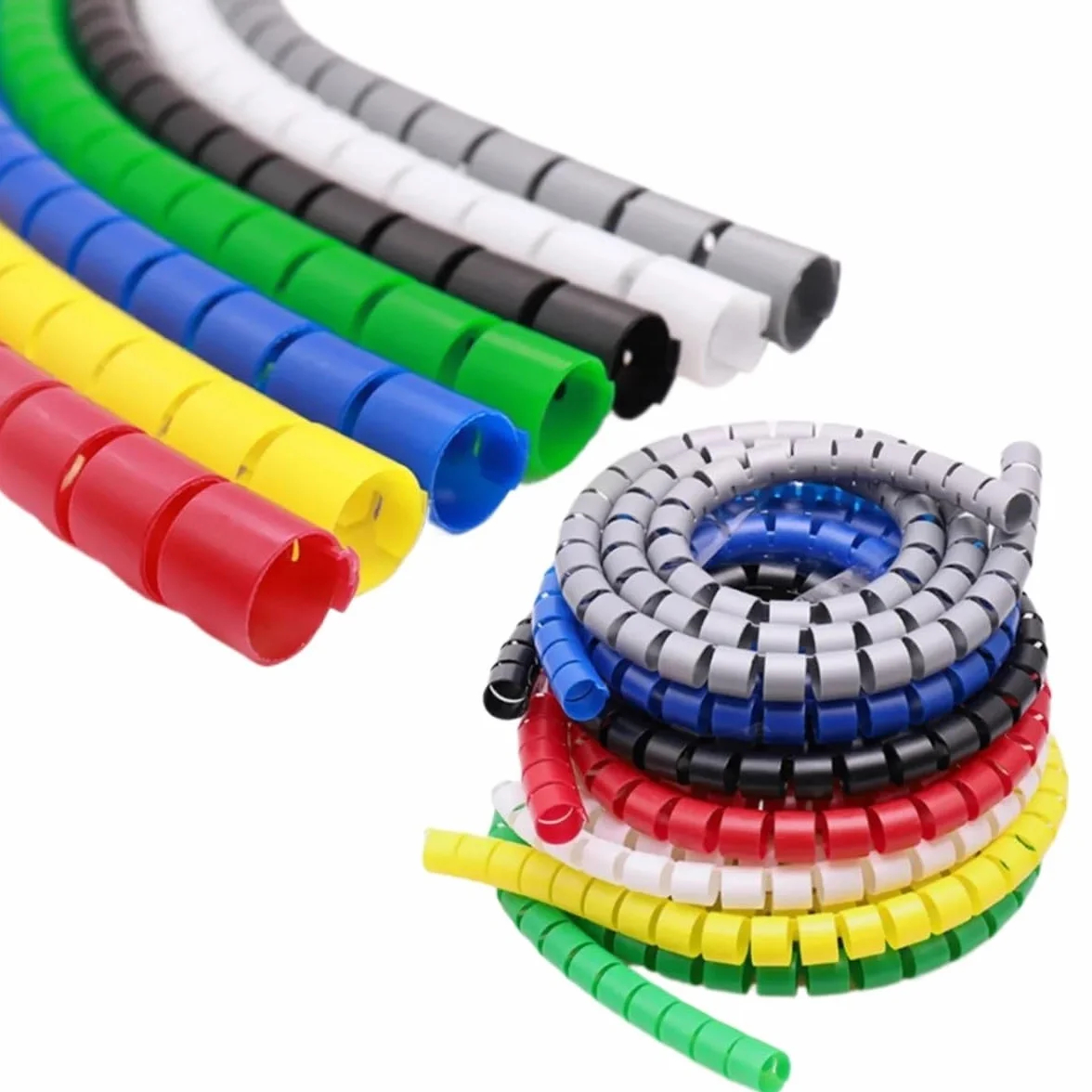 Osłona ochronna kabla, 1 szt. 30mm 35mm średnica rury spiralna linia kablowa spiralny nawijający przewód organizator rur(Green,30mm 3 Meters)