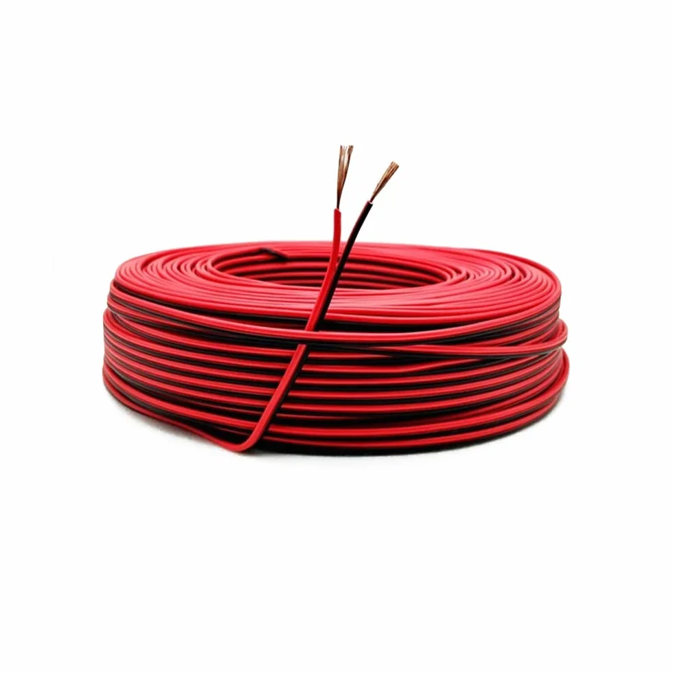 22AWG przewód elektryczny, 0,33 mm², ocynkowany drut miedziany, 2-żyłowy kabel PCW do pasków LED (10 m, czarny + 10 m czerwony)