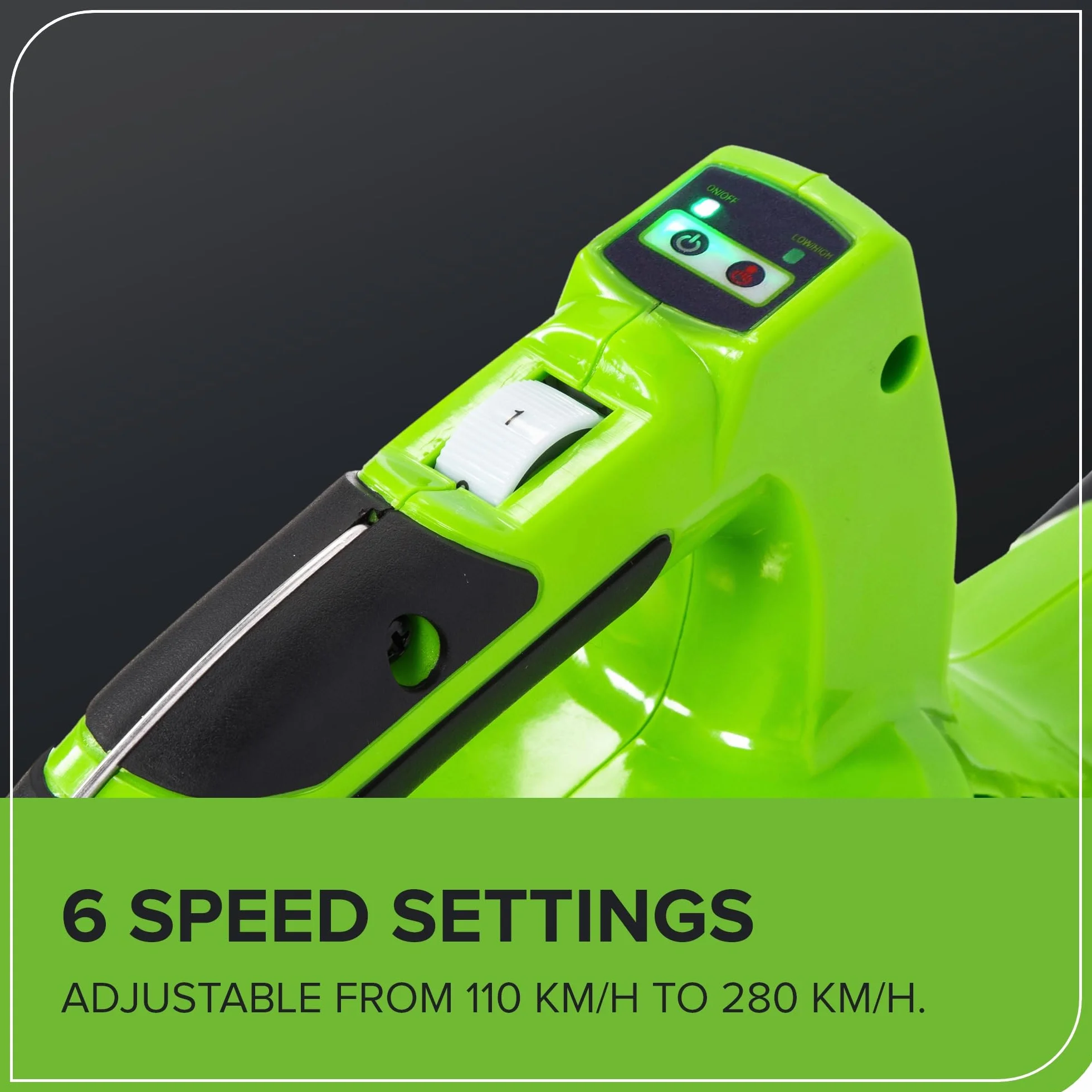 Greenworks GD40BV Akumulatorowa dmuchawa odkurzacz do liści 280 km/h 9,63 m³/min 45 L 40 V