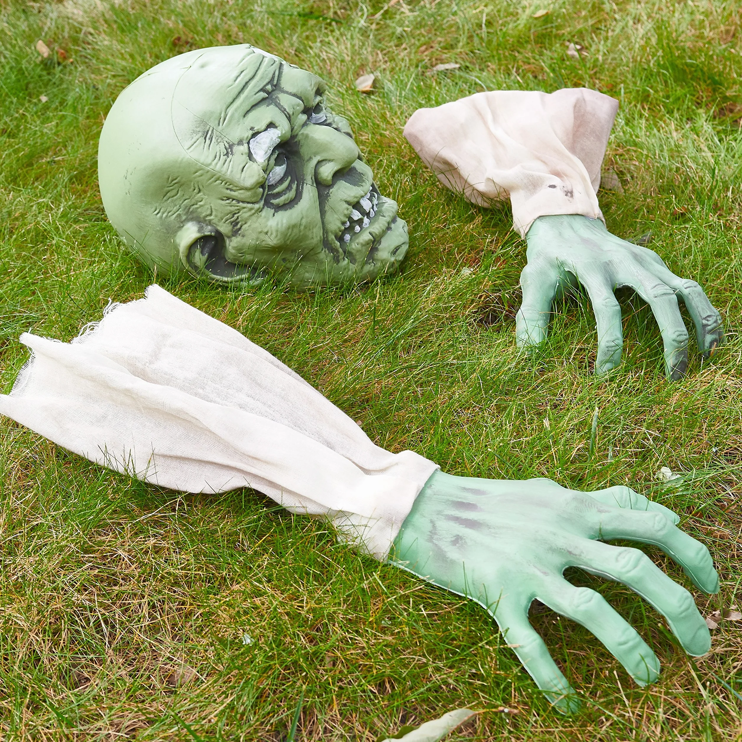 PREXTEX Zombie Groundbreaker dekoracje halloweenowe zestaw ramion szkieletu czaszka naturalnej wielkości zombie