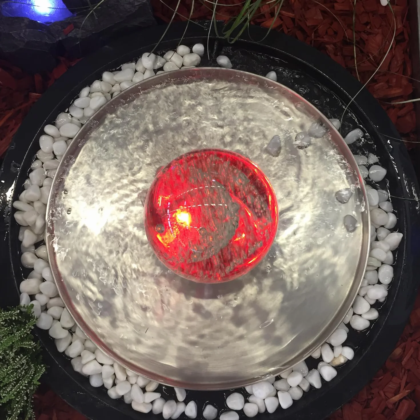 Köhko® Szklana fontanna kulkowa "Saturn" 21010 fontanna kula lampa tankowanie ptaków