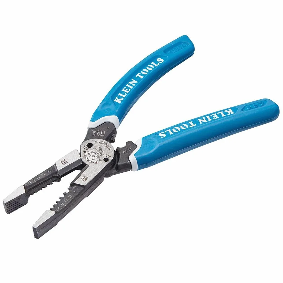 Klein Tools K12065CR narzędzie do ściągania izolacji/obcinarki, do cięcia, ściągania, zaciskania, skręcania (8-18 AWG solidne, 10-20 AWG)