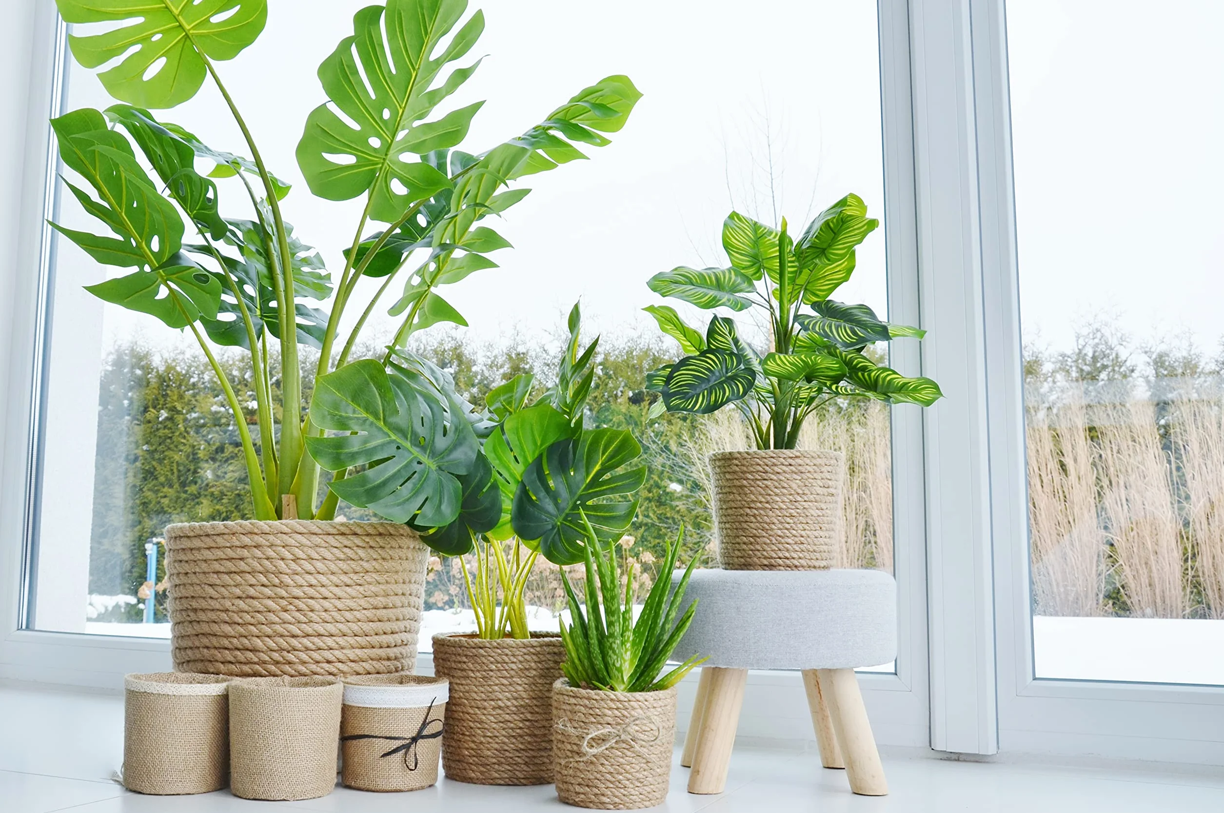 Osłonka 28 Styl BOHO Eko Natural pleciony sznurek jutowy koszyk z trawy JUTA Etno