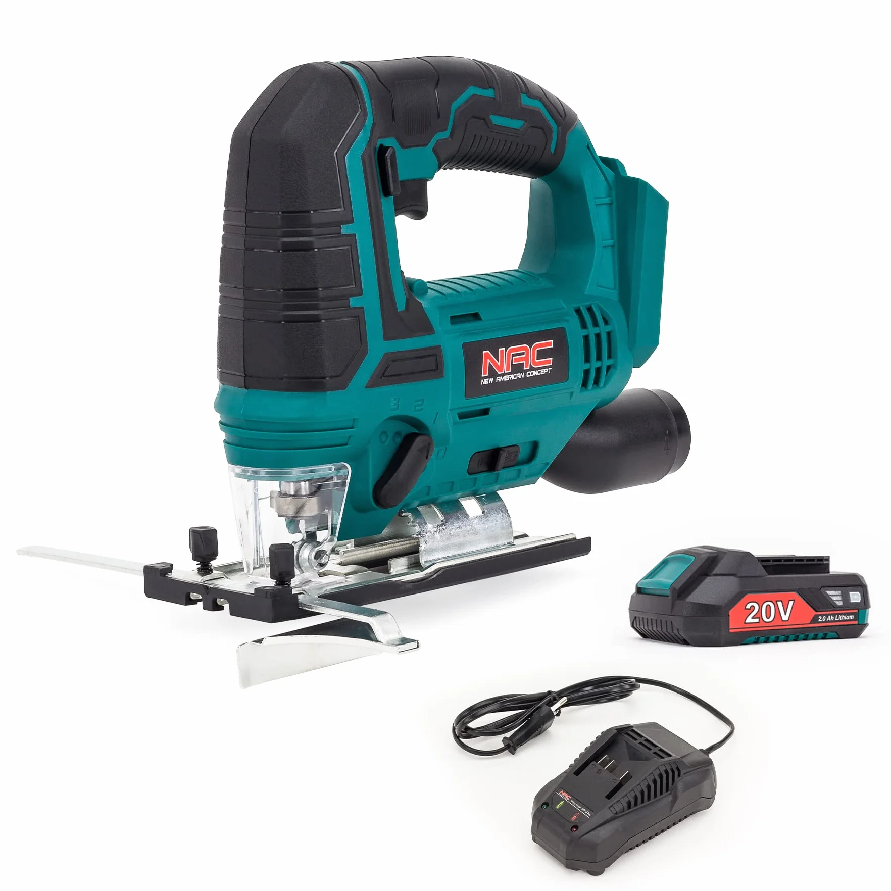 NAC NEW AMERICAN CONCEPT JS-20-LI-ST-20V wyrzynarka akumulatorowa, 420 W, zielona