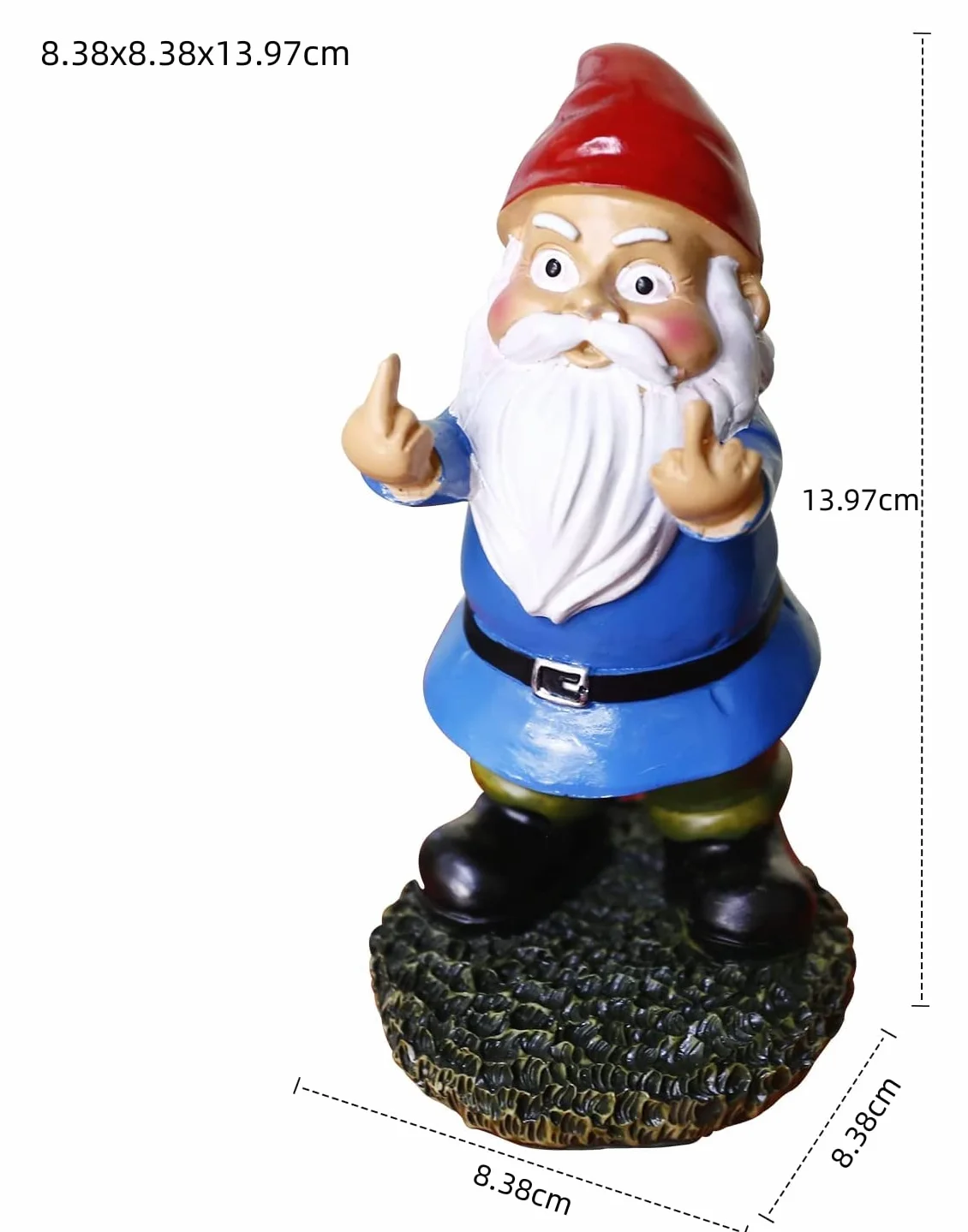 Śmieszne krasnale ogrodowe, kolorowe ozdoby ogrodowe podwójny środkowy palec na zewnątrz niegrzeczna żywica krasnal figurka prezent 13,97 cm