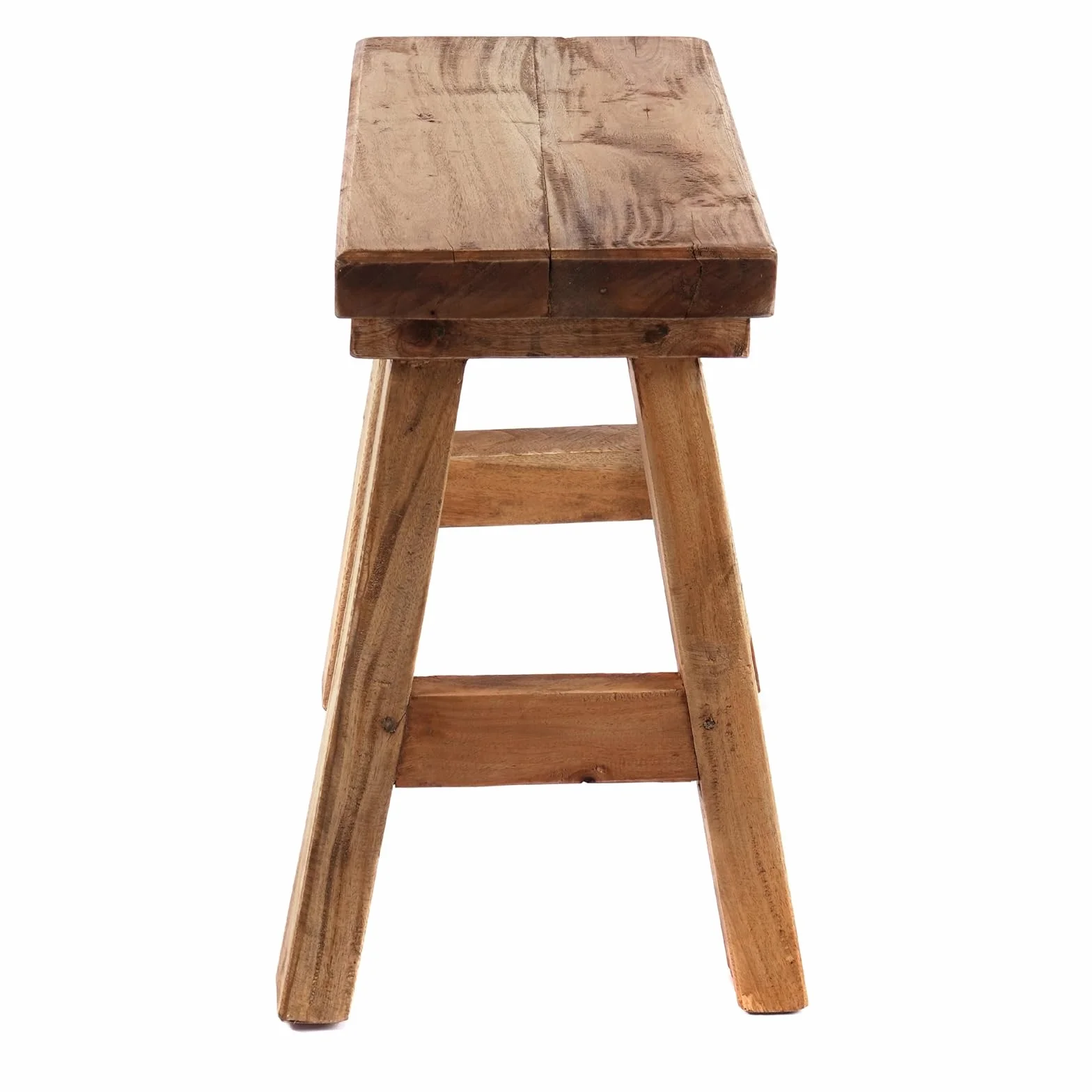 Drewniany taboret Rustico 52 x 50 cm mahoń i drewno tekowe