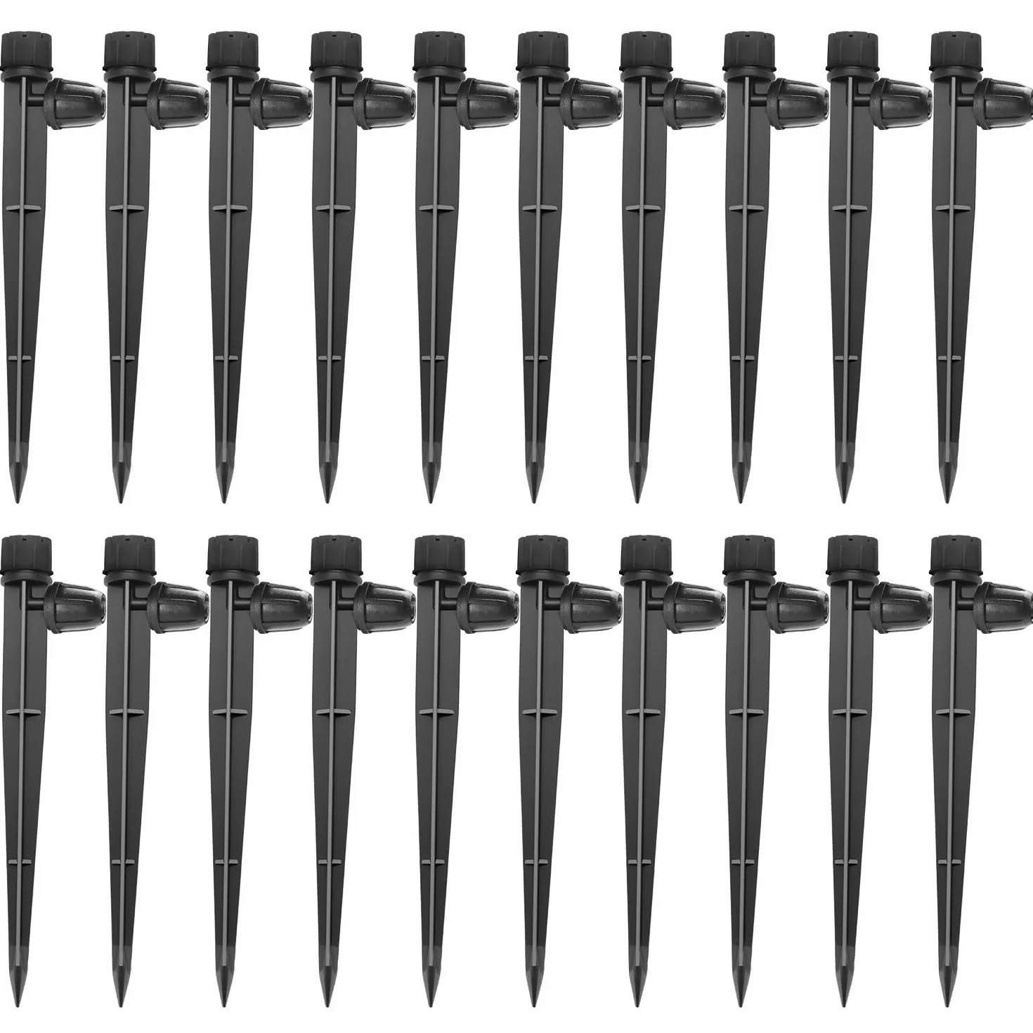 VooGenzek 20 Sztuk Kroplownik do Systemu Nawadniania 4/7mm 360 Stopni Regulowany Czarny