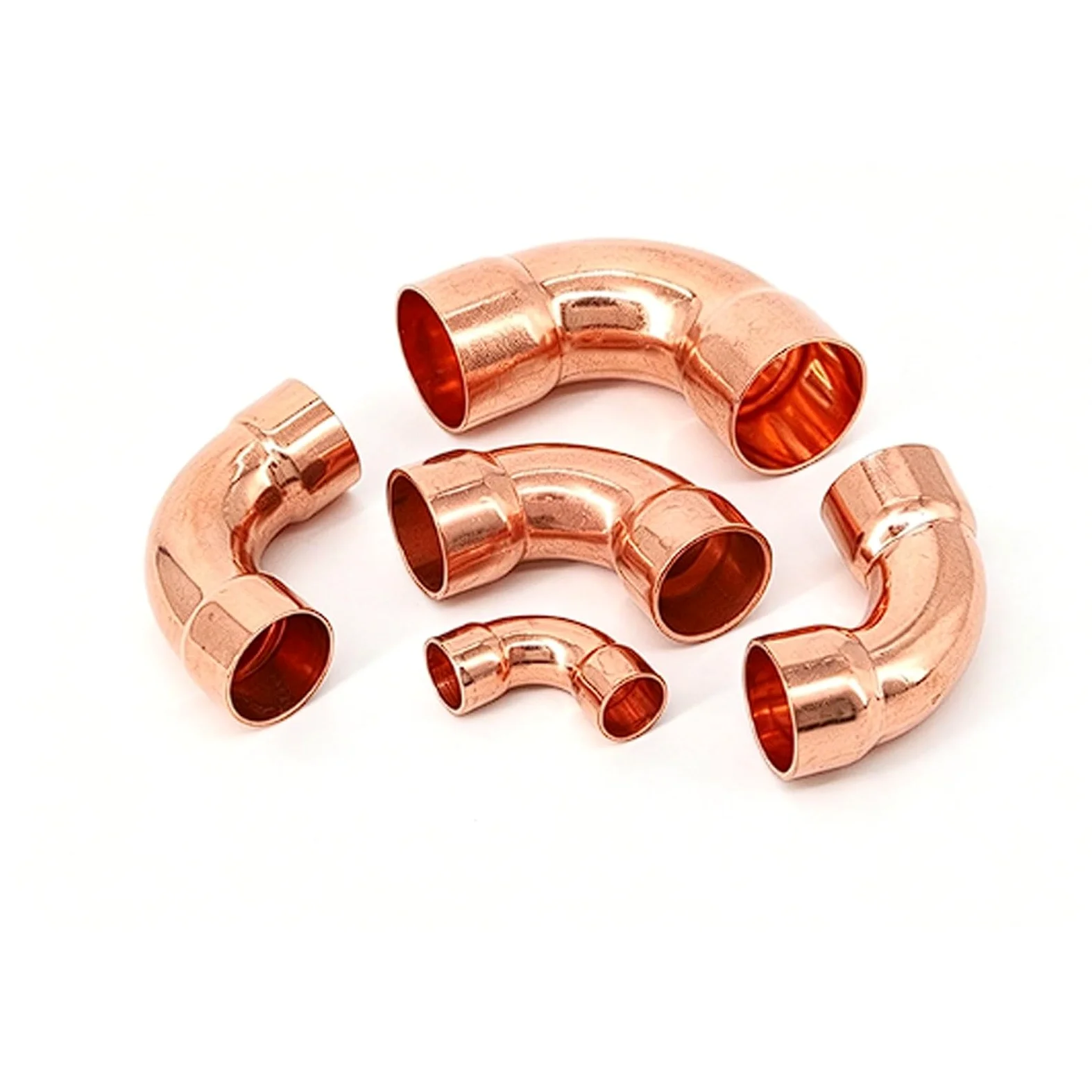 Zestaw złączek do rur miedzianych 1/2" do 2-5/8", Uszczelki lutowane do chłodzenia HVAC AC i kolanek 90 stopni do ogrzewania i klimatyzacji | 54 mm x 1,5 mm