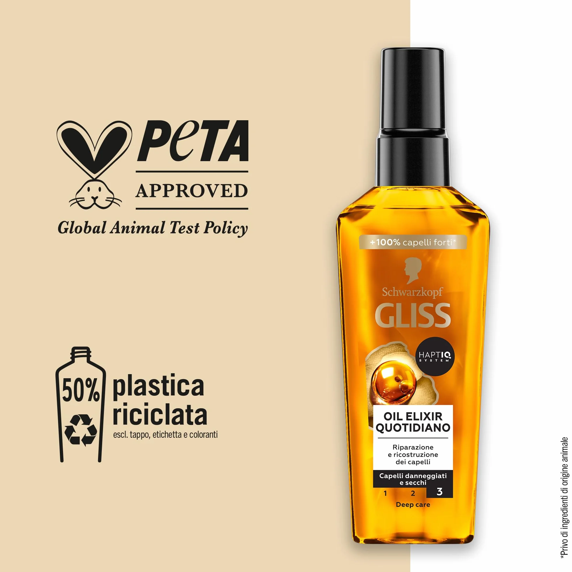 Schwarzkopf Gliss Oil Elixir codziennie 75 ml, odżywczy i nawilżający olejek do włosów wzbogacony systemem HAPTIQ, serum do włosów zniszczonych i suchych