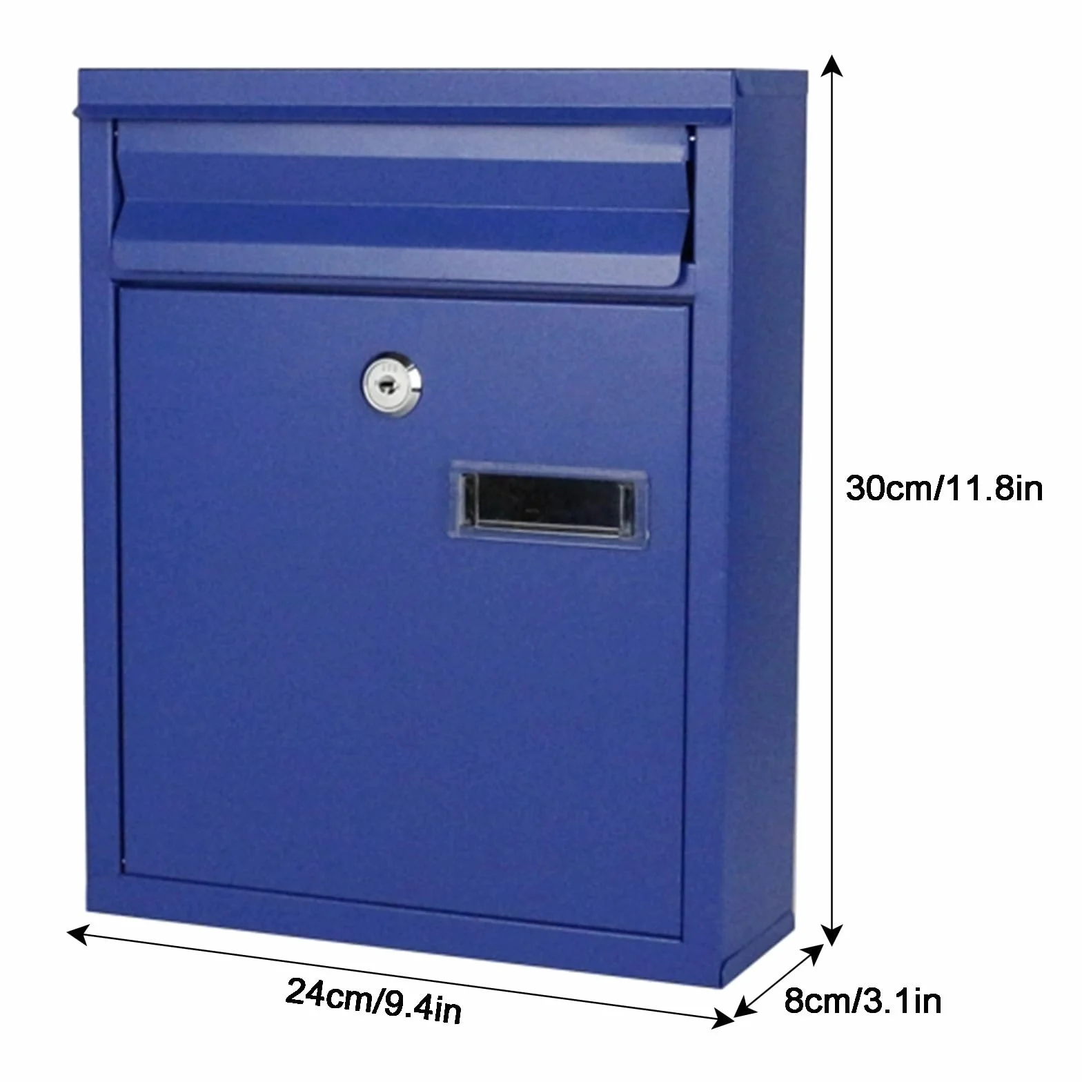 Large Capacity Mailboxes with Combination Lock, Mailboxes for Outside with Slot for Envelope, Wall Mount Mail Box, Weatherproof(Blue)