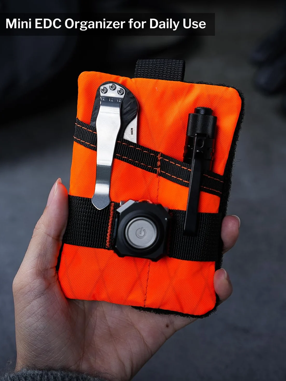 VIPERADE VE15 Mini organizer kieszonkowy EDC, mini kieszonkowa torba na narzędzia z miejscem na naszywki DIY, mini kieszonka, portfel, portmonetka na monety do EDC, łatwy dostęp do karabińczyka,