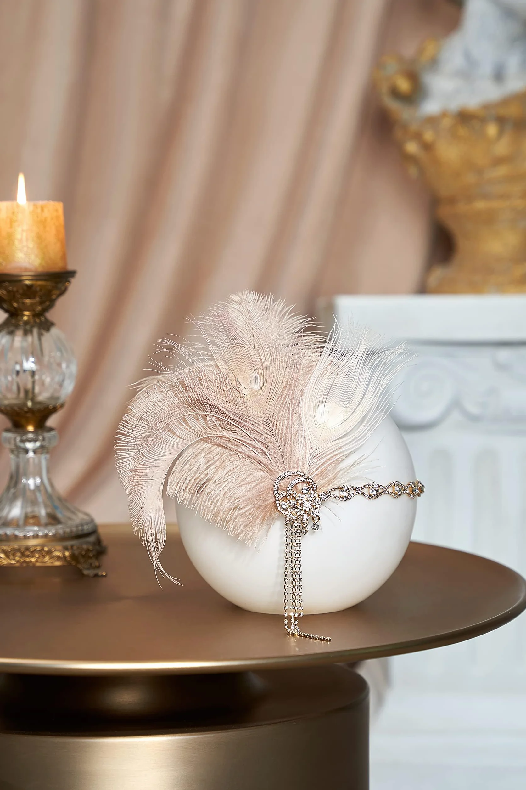 BABEYOND Opaska na głowę z lat 20. XX wieku Flapper - Ryczące lata 20. Wielki Gatsby Feather opaska na głowę lata 20. XX wieku Flapper Gatsby akcesoria