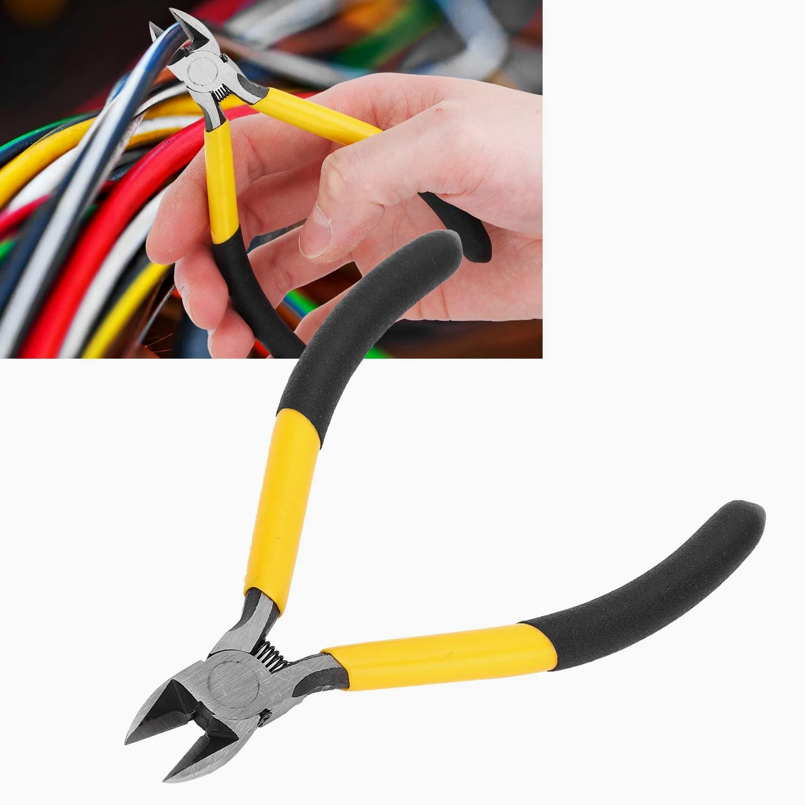 Zestaw profesjonalnych szczypiec kombinowanych DIY do napraw, szczypce tnące boczne, szczypce tnące boczne, narzędzia do naprawy drutu ze stali wysokowęglowej, 2 kolory, 5 cali, TU-A05S