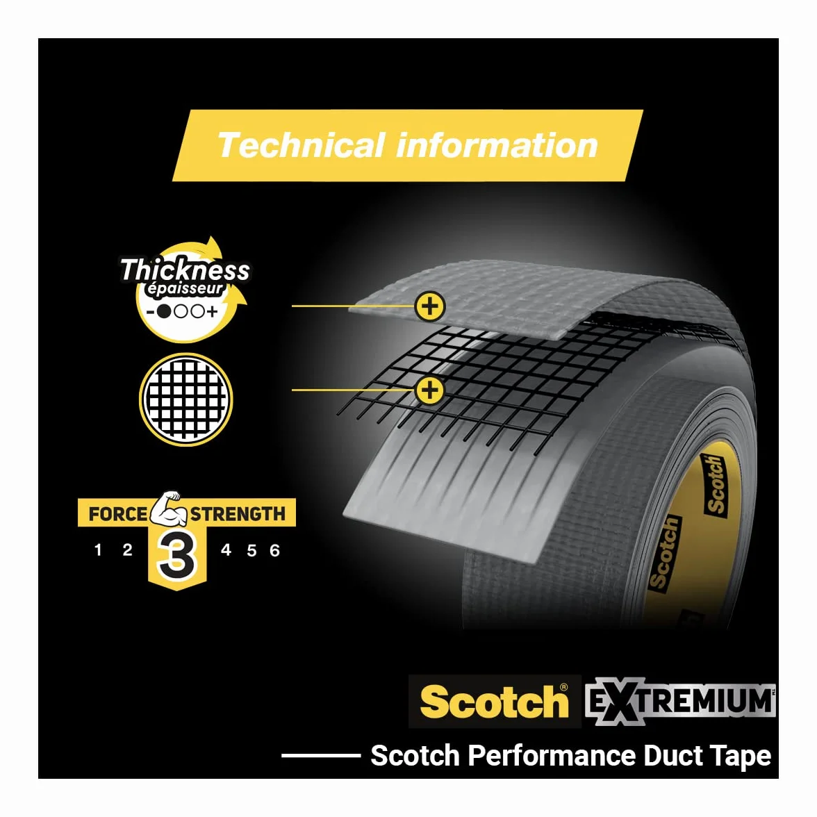 Scotch Taśma naprawcza, UNIWERSAL, czarna - 1 rolka, 25 m x 48 mm - do użytku wewnętrznego, mocny klej, mocna i wodoodporna