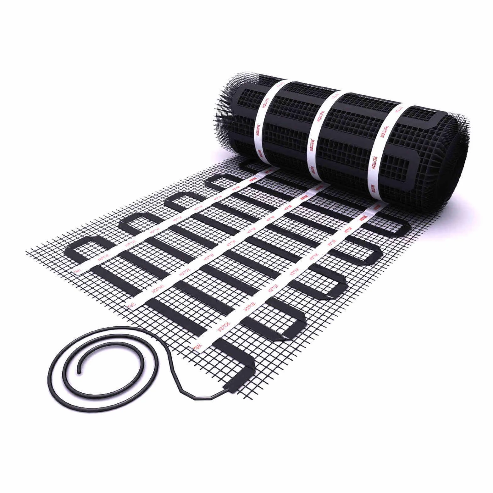 2 m² Mi-Heat 17/5 czarna 200 W/m² mata grzewcza z podwójnym kablem grzewczym | do ceramiki, kamienia naturalnego, betonu, marmuru, podłóg kamiennych