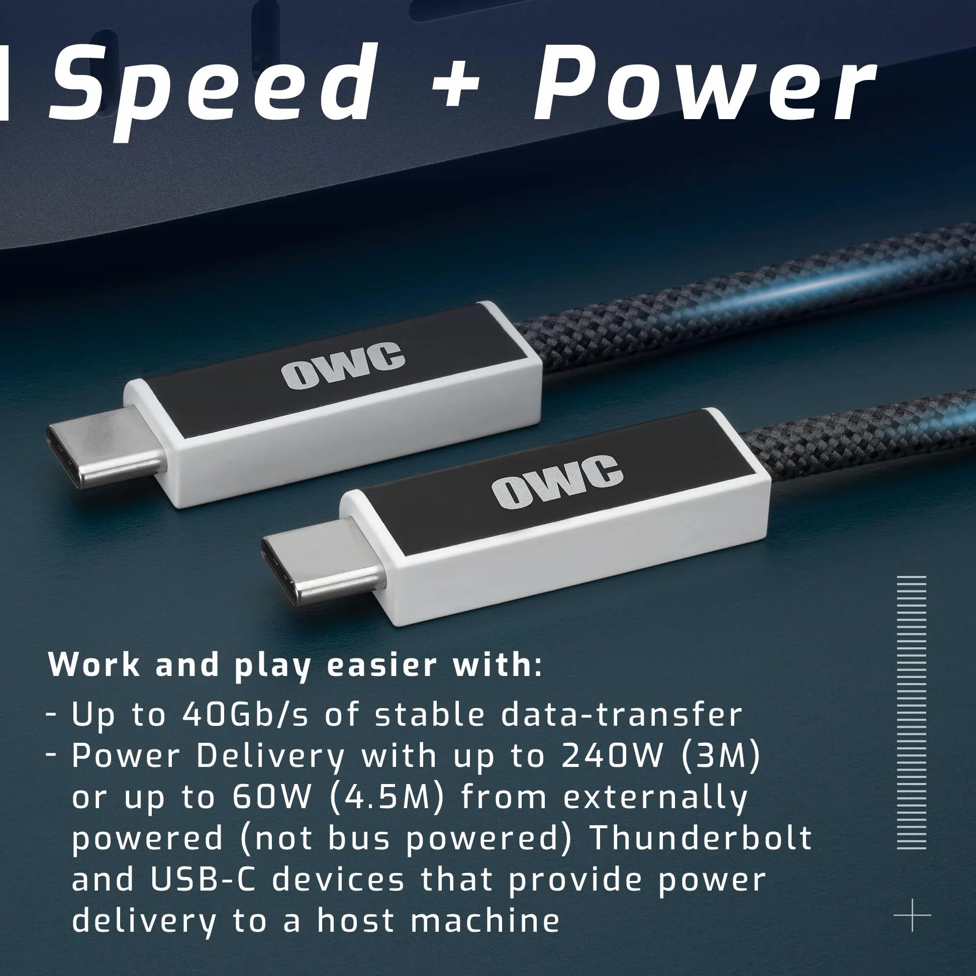 Kabel optyczny USB4 (40 Gb/s) o długości 3,0 m firmy OWC