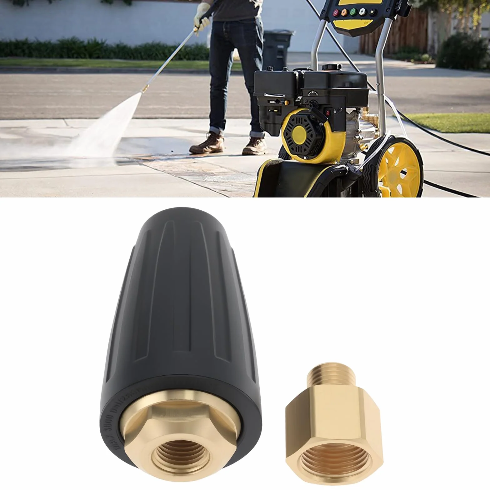 Dysza wirnika 040 z adapterem mosiężnym M18 x 1,5 mm, 276 barów, kompatybilna z myjką wysokociśnieniową Karcher HD