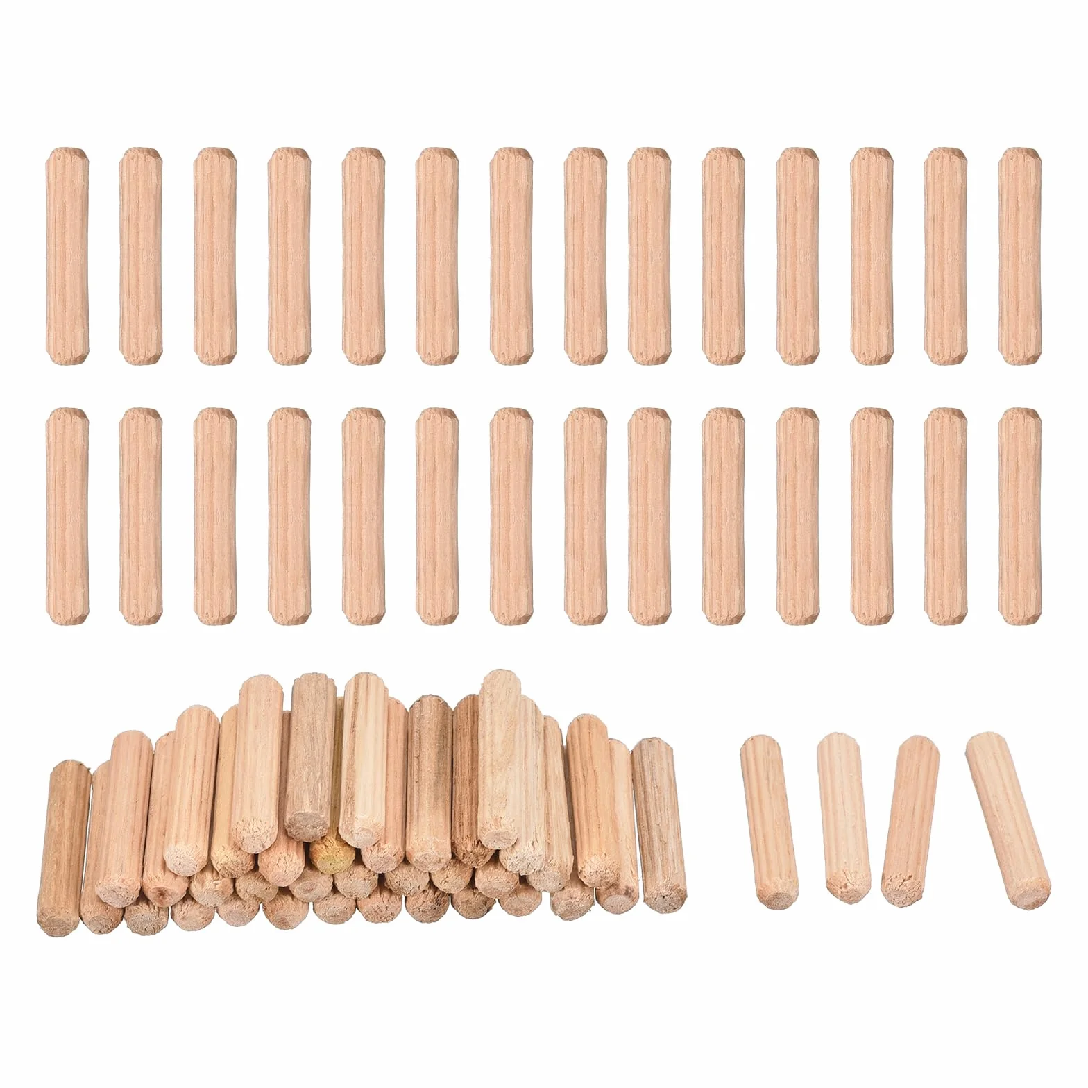 QUARKZMAN 120 szt. drewnianych kołków rozporowych 5 x 25 mm (0,2 x 0,98) rowkowane końce kołki do drewna suszone twarde drewno do obróbki drewna regał meblowy