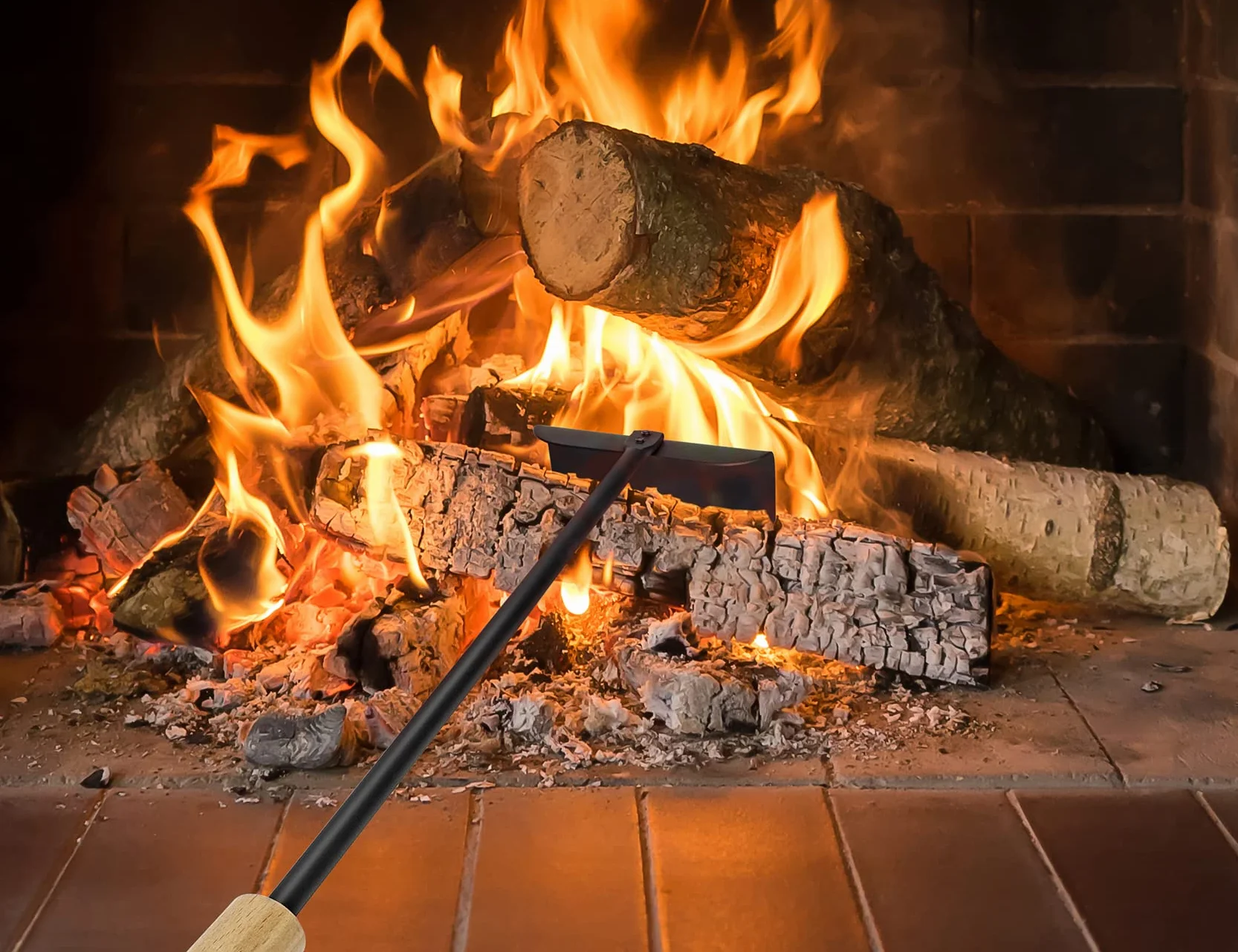 onlyfire Metalowa skrobaczka do popiołu z długim uchwytem 53 cm akcesoria do grilla na węgiel drzewny