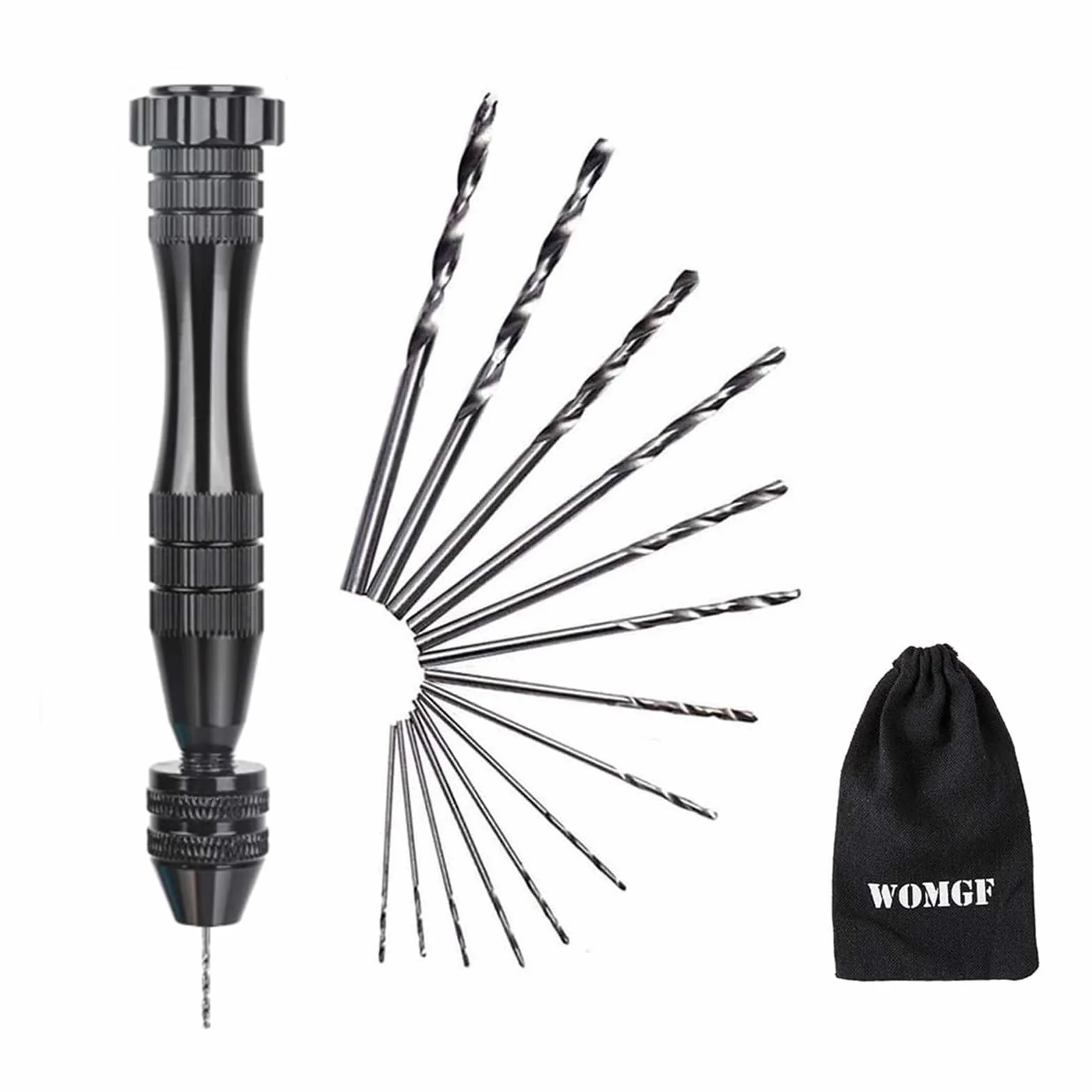 12 cm wiertarka ręczna z 14 szt. Mini Twist Drill 0,5 mm-3 mm czarna duża wiertarka ręczna do modelarstwa