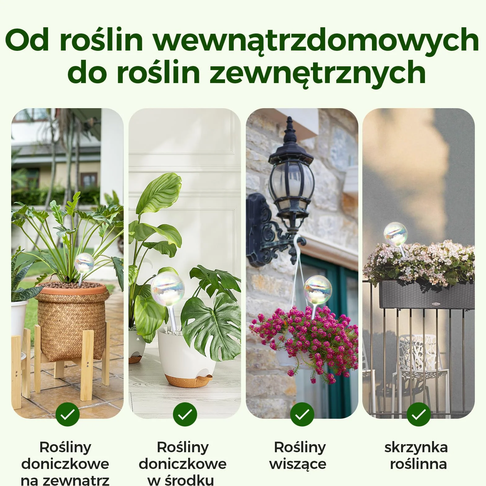 Bamworld Samonawadniające Kule do Podlewania Roślin Szklane Tęczowe Wkładki do Doniczek Samonawadniających Automatyczne Urządzenie do Podlewania Roślin Wnętrznych 2 Sztuki