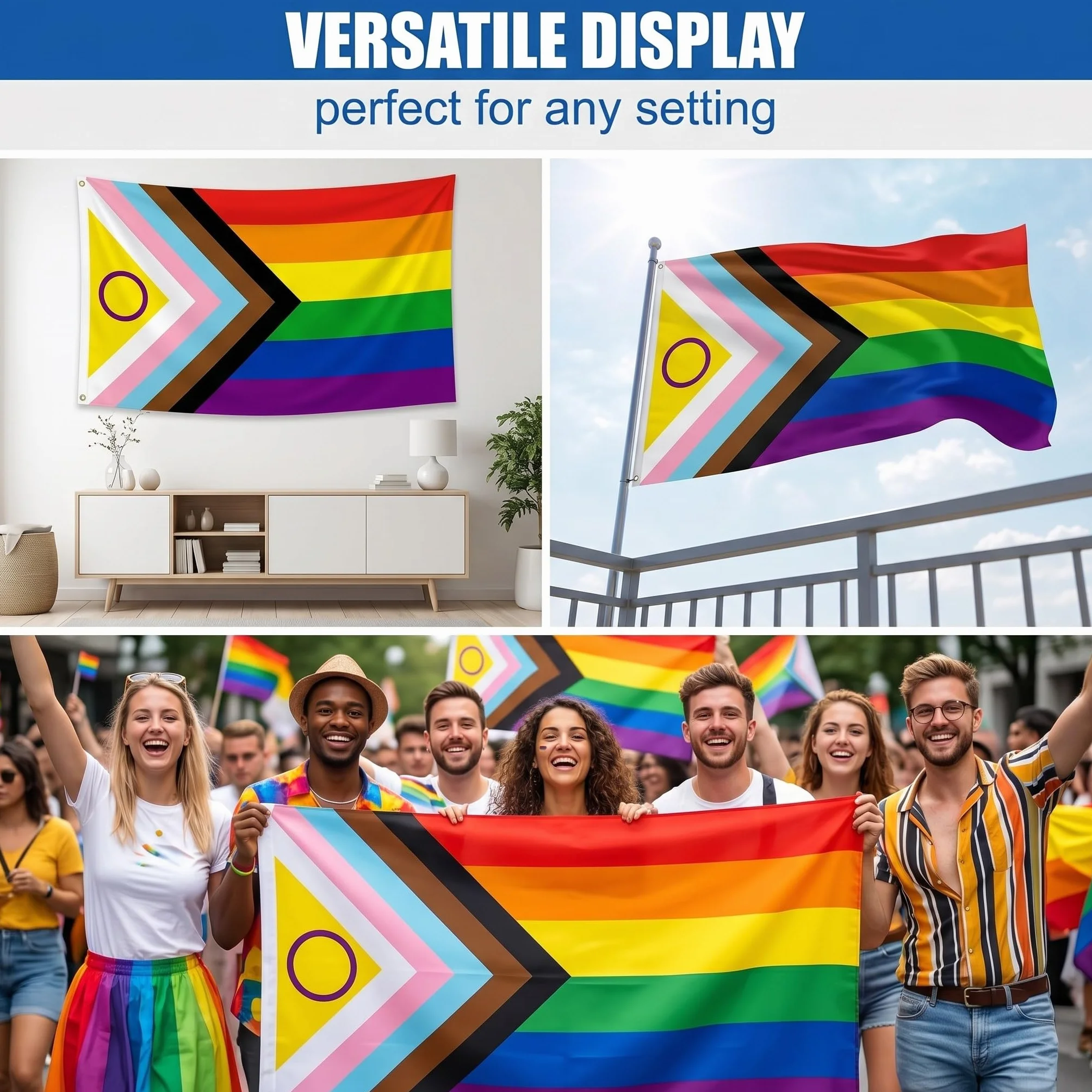Pride Flag tęczowa flaga 90 x 150 cm – flaga LGBTQ z 2 mosiężnymi oczkami do CSD i Pride Month, odporna na warunki atmosferyczne, tęczowa flaga z poliestru, Gay Pride, dekoracja do użytku na zewnątrz