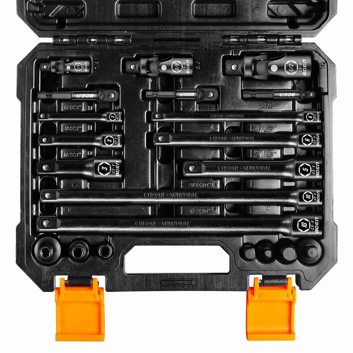 21 sztuk 1/10.2 cm 3/20.3 cm 1/5.1 cm akcesoria do narzędzi napędowych zestaw adapterów gniazd, zawiera adaptery gniazd, przedłużacze, obrotowe przeguby uniwersalne, uchwyty do bitów
