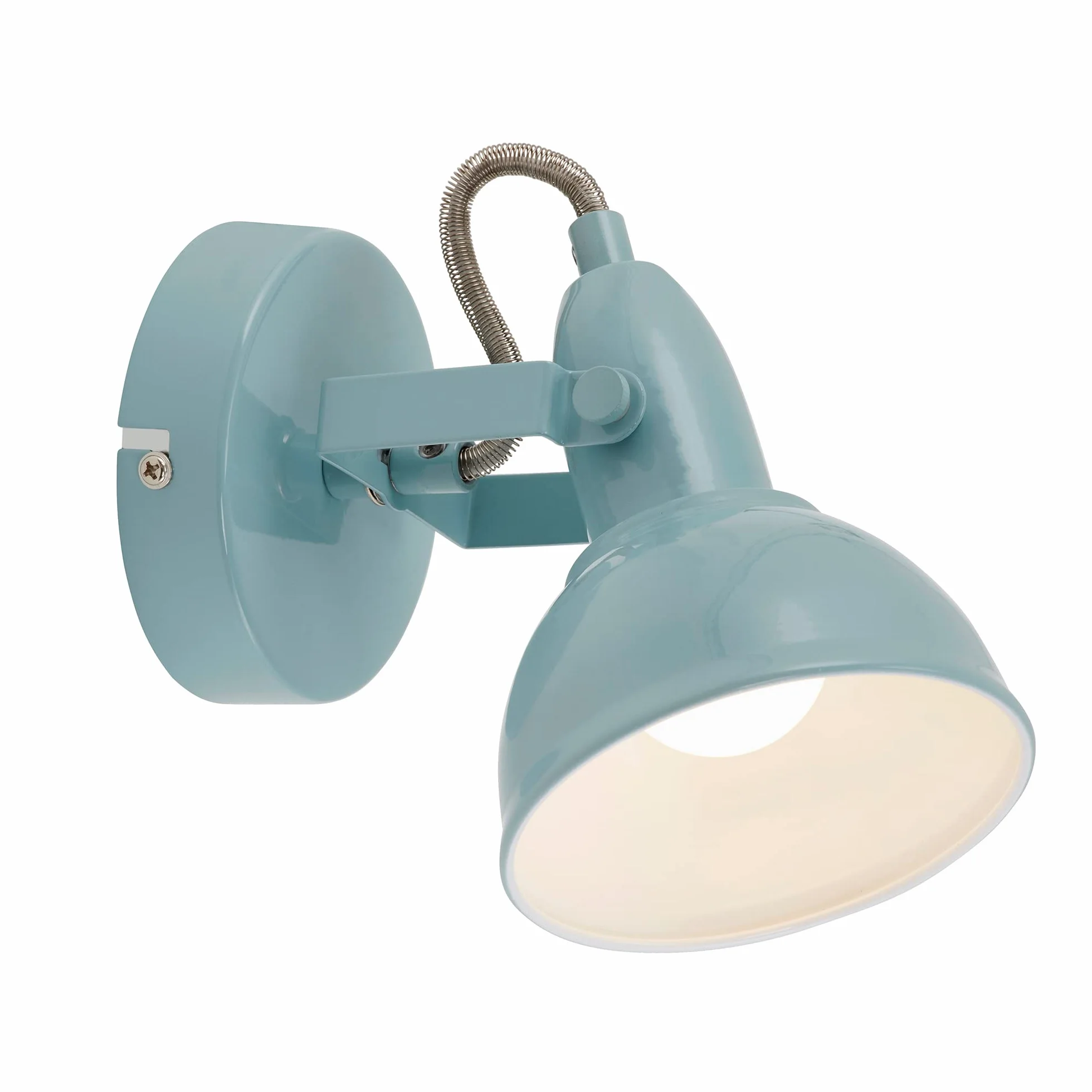 Briloner Lampa Ścienna Retro/Vintage z Obrotowym Reflektorem | Miętowo-Biała | Oprawka E14 | Maks. 40 W | Metalowa | Do Salonu, Sypialni, Korytarza | 15,6x10 cm