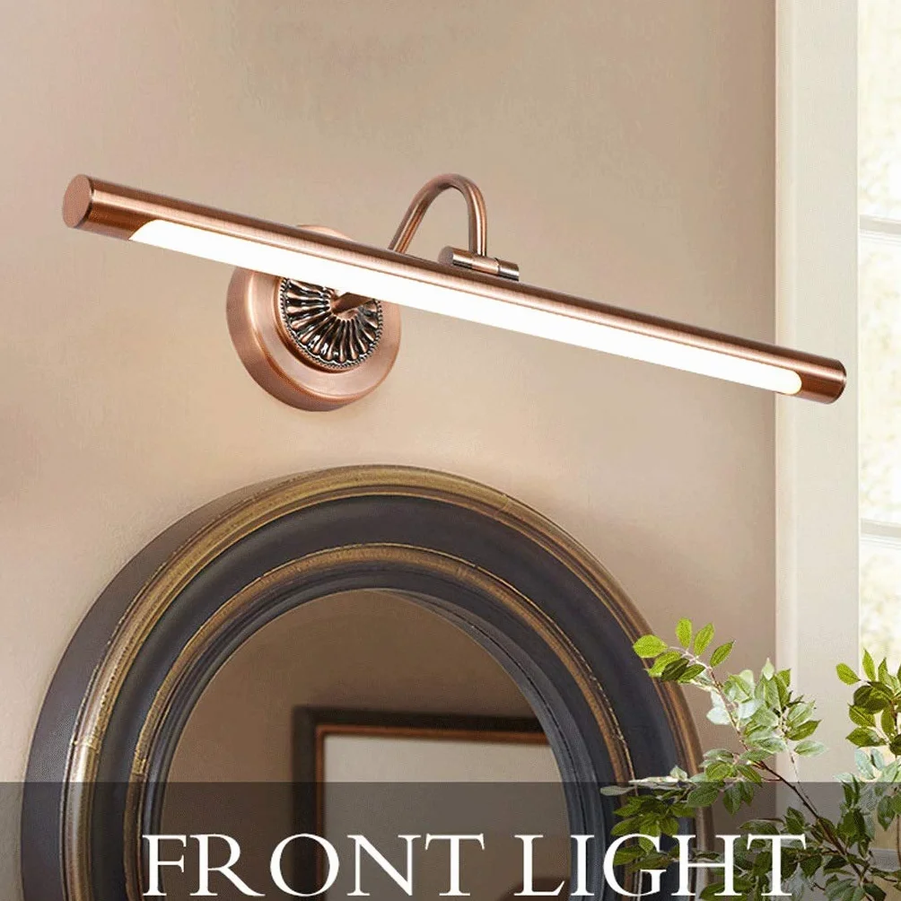 Lustro Kąpielowe Akrylowe Wodoodporne Anti-Fog 45.5 cm 55.5 cm 65.5 cm Oświetlenie Ściany Warm Light 12W