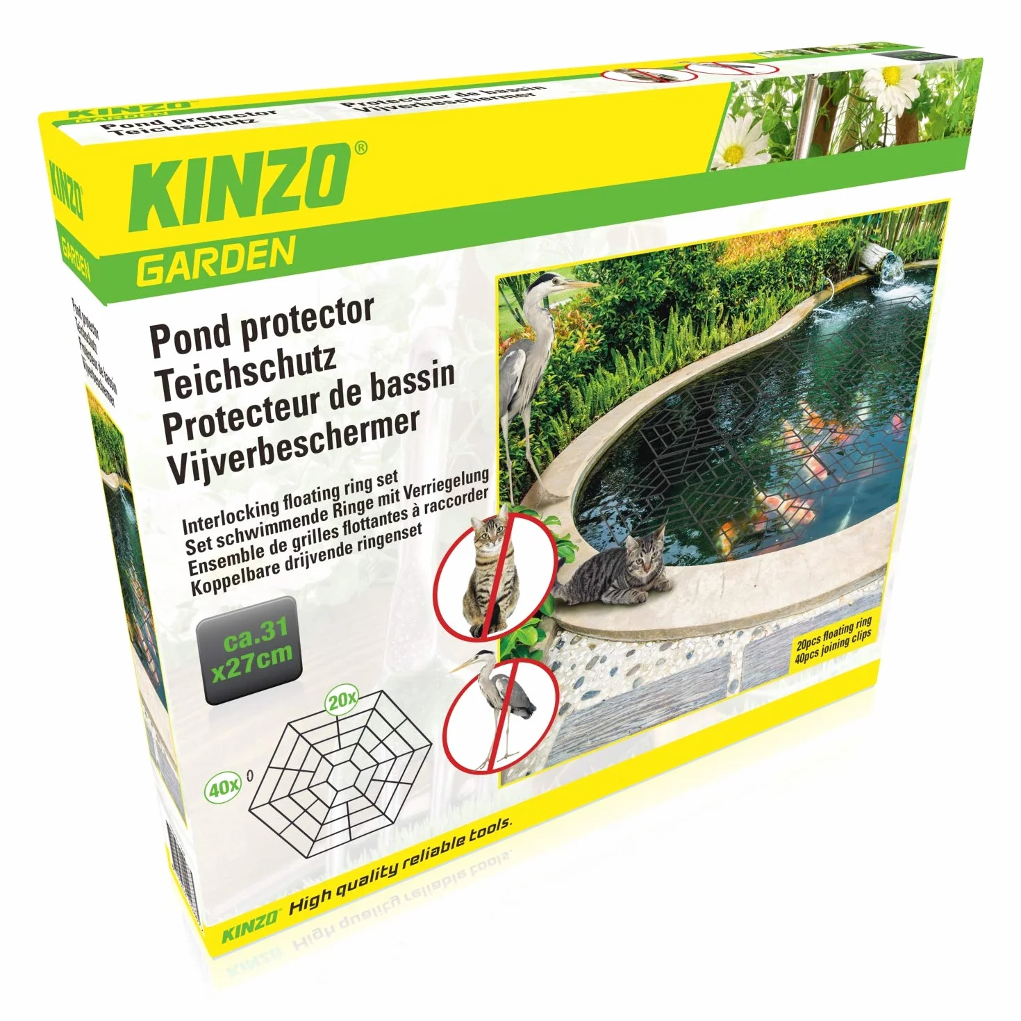 Kinzo – 20 pływających plastikowych pierścieni ochronnych do stawu 8711252122885