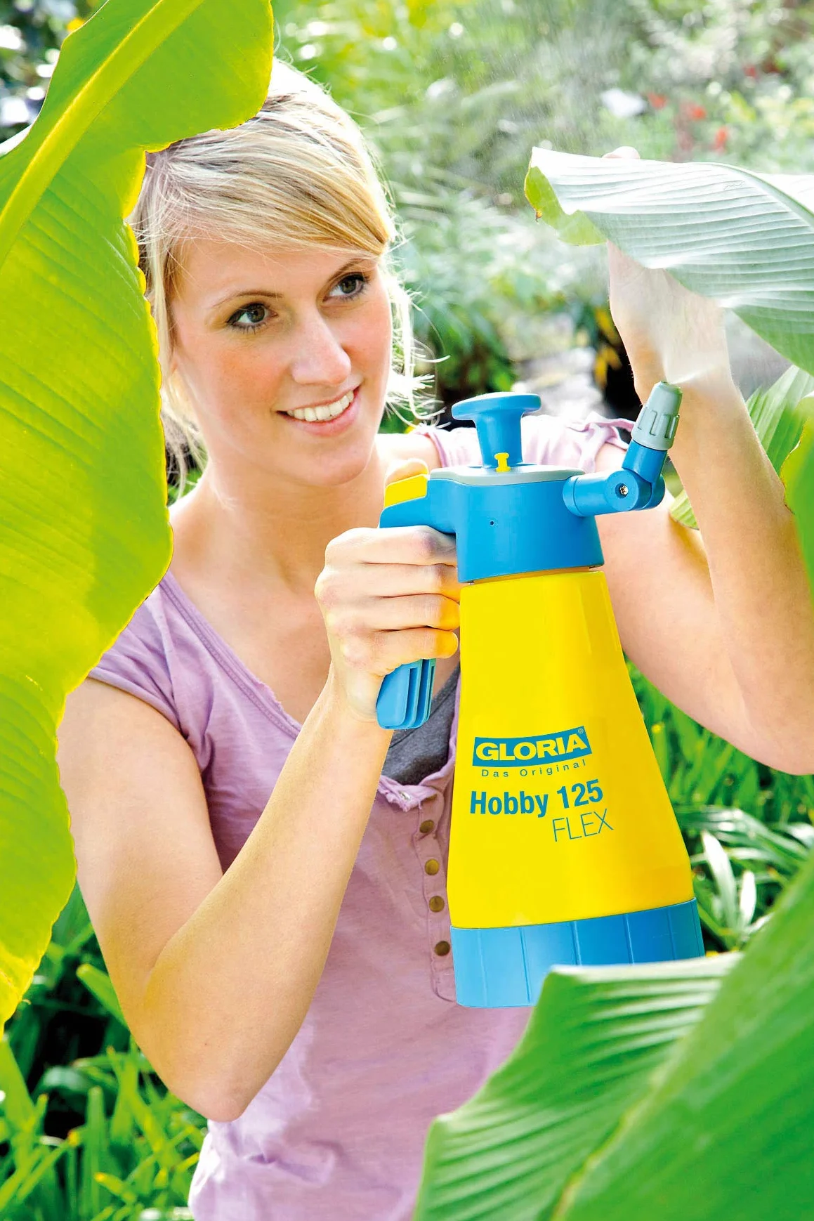 Gloria Hobby 125 FLEX Opryskiwacz Ciśnieniowy | Ogrodowy i Ręczny | Pojemność 1,25 l | Z Dyszą Przegubową i Funkcją Natrysku 360° | Oprysk Nad Głową