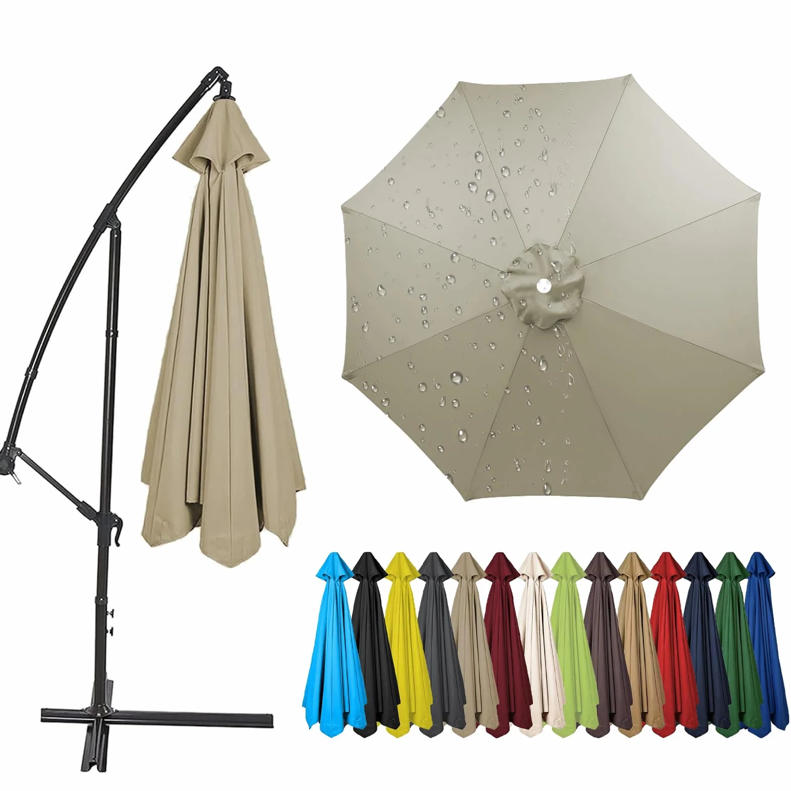 Parasol ogrodowy zapasowy baldachim 2,0-4,0 m 6/8 żeber ochrona UV 50+
