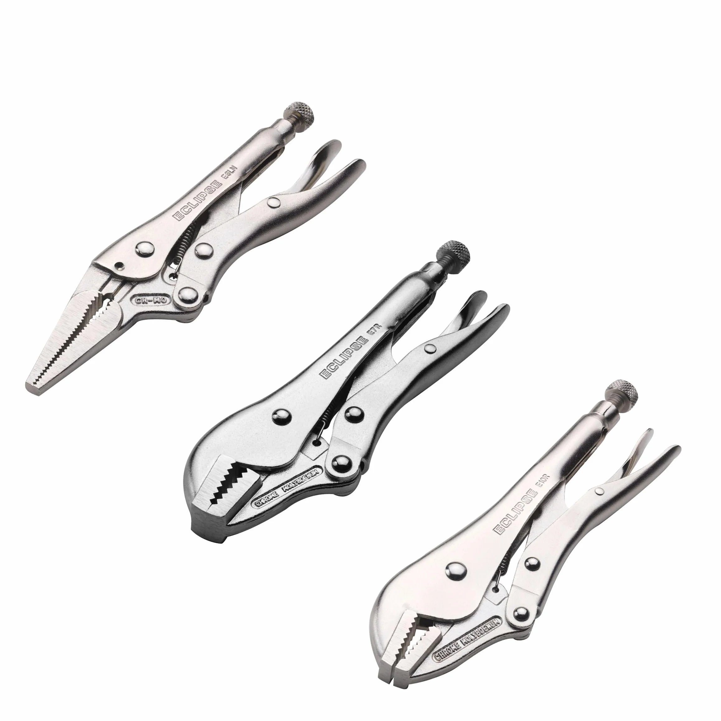 Eclipse Professional Tools LOCK3PS 3-częściowy zestaw szczypiec do szczęk, wytrzymała stal chromowo-molibdenowa, spawanie, HVAC, hydraulika, elektryczność, motoryzacja i obróbka drewna