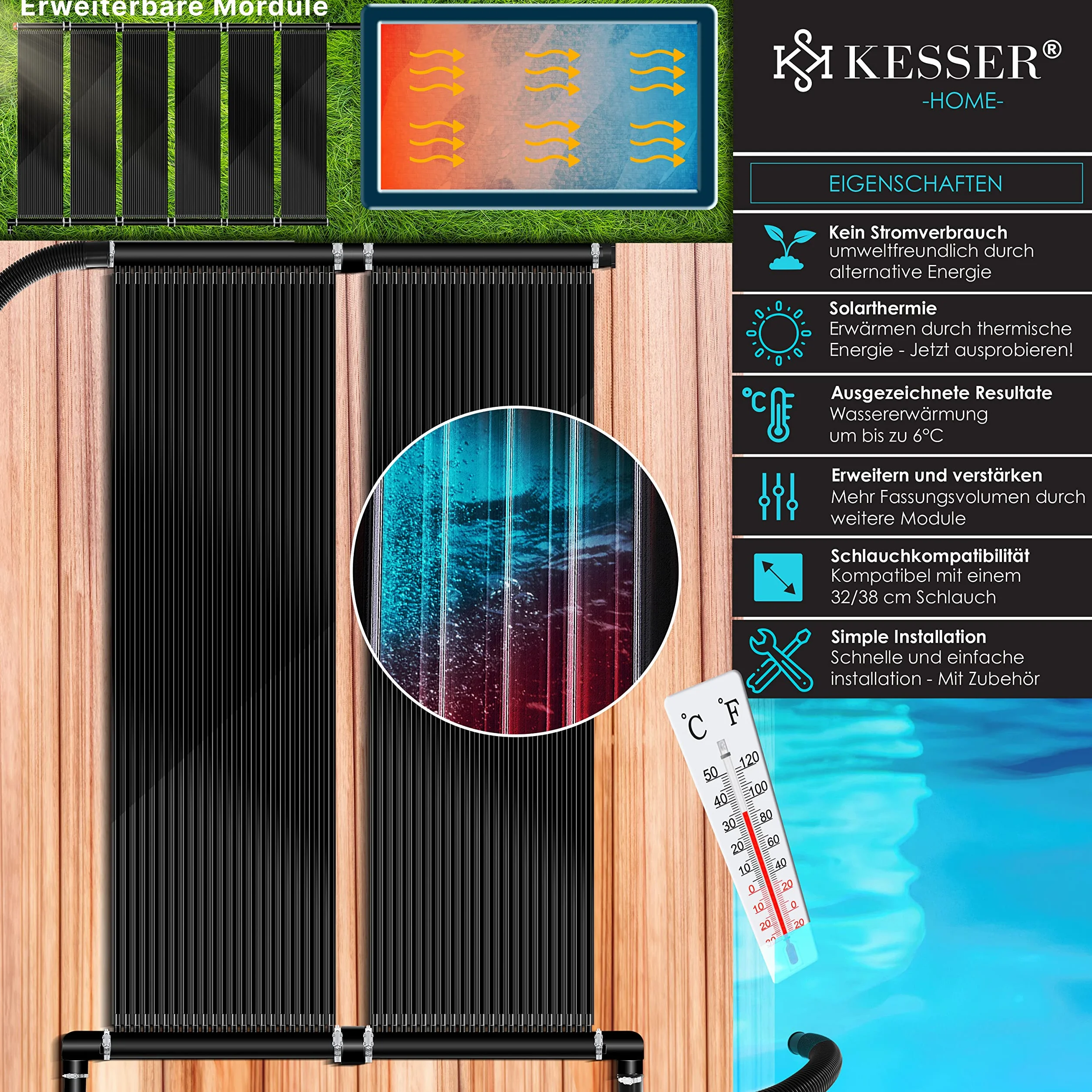 KESSER Kolektor solarny do basenu 600 x 70 cm UV