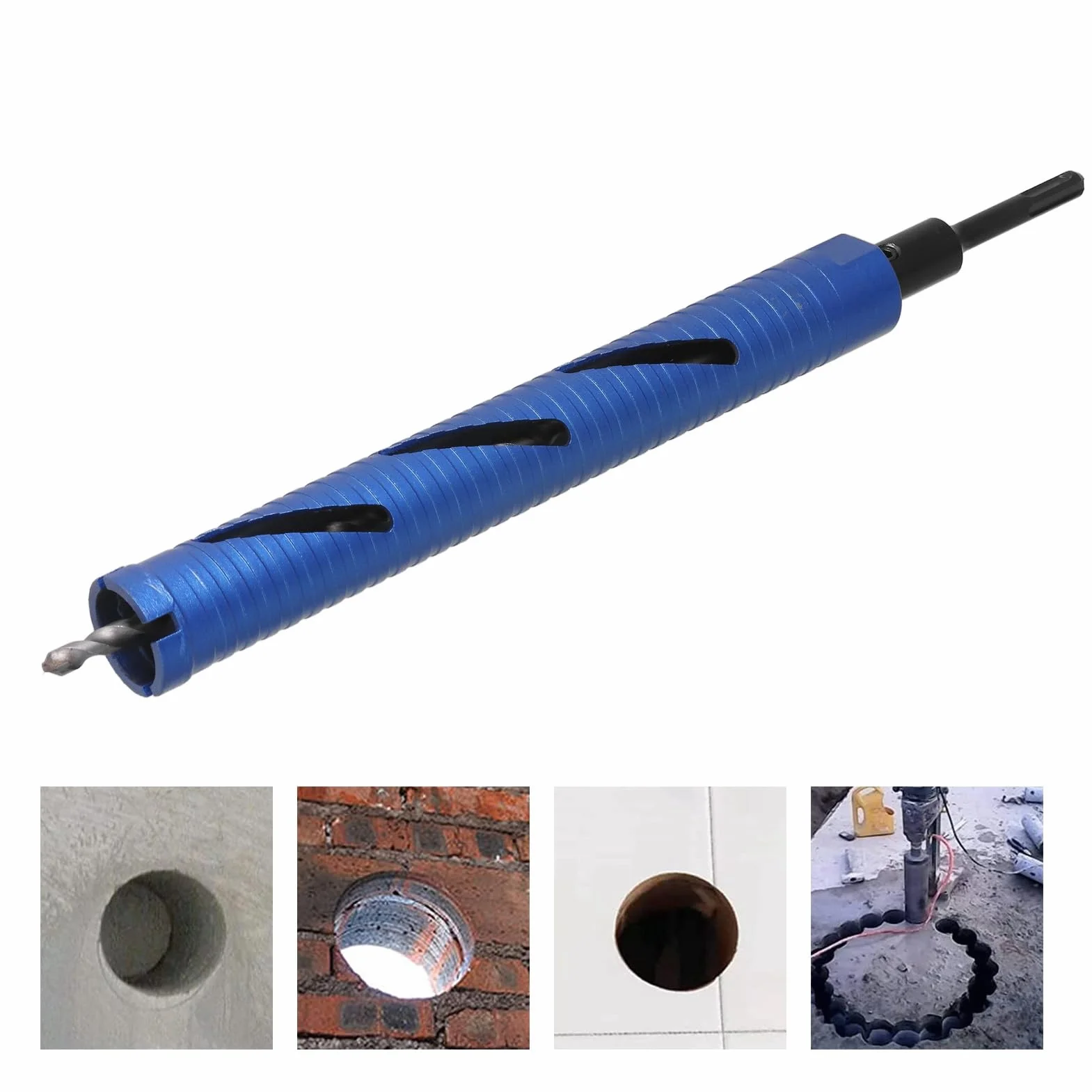 Blue Diamond wiertło rdzeniowe do betonu wysoka twardość łatwa instalacja wiertło na sucho na mokro gwint 5/8-11