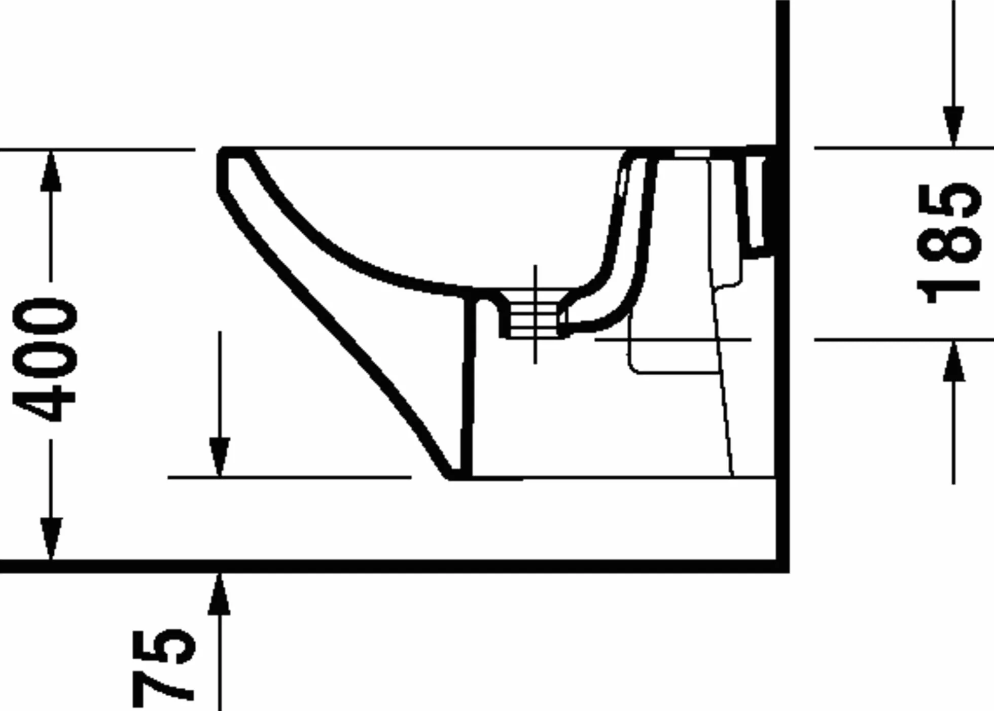Duravit bidet ?cienny DuraStyle 54cm z przelewem, z ?awk? z otworem na bateri?, 1 otwór na bateri?, Kolor: Bia?a - 2287150000