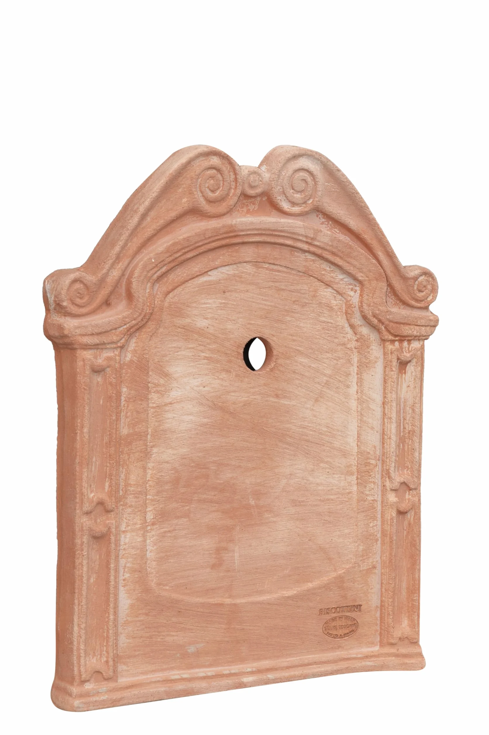 Biscottini Fronton do zewnętrznej fontanny ogrodowej L37xPR3xH47 - Toskańska terakota meble ogrodowe - front do fontanny ogrodowej - meble ogrodowe wyprodukowane we Włoszech