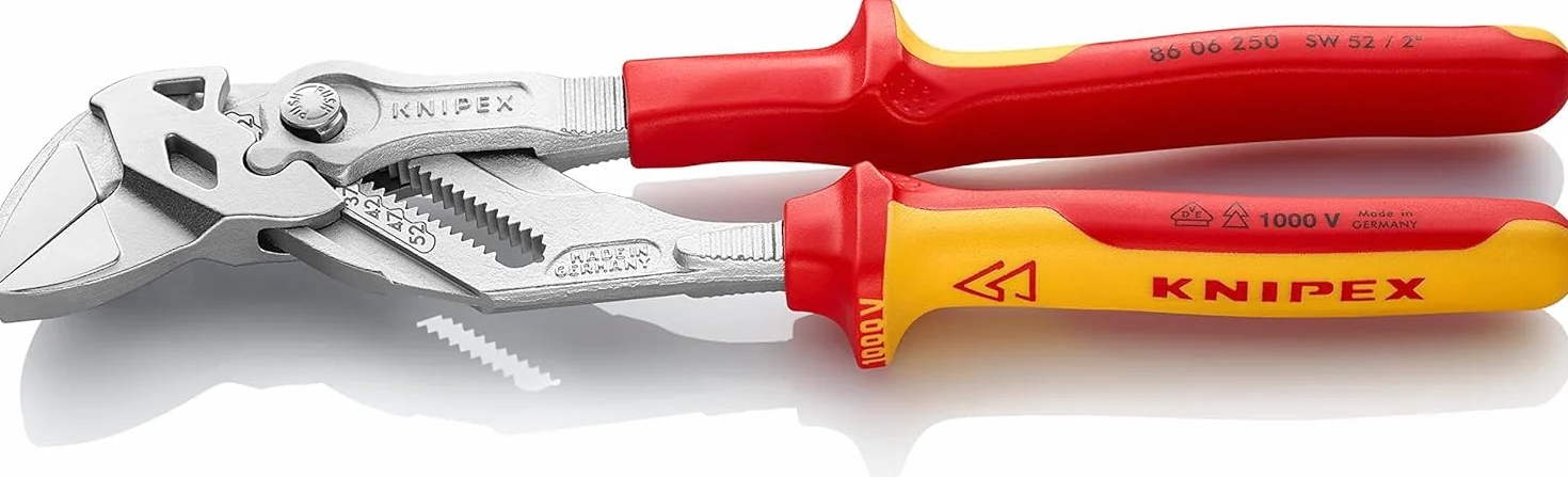 KNIPEX Szczypce-klucz szczypce i klucz w jednym narzędziu chromowany z wielokomponentowymi osłonkami, izolowane wg VDE 250 mm, 86 06 250