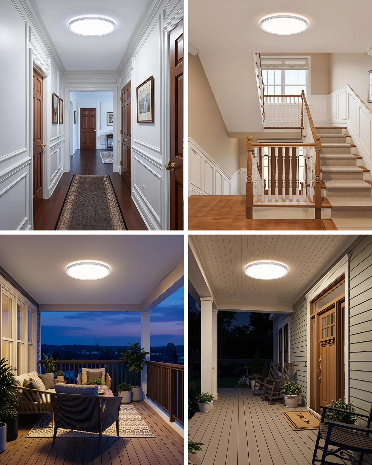 BLNAN LED Oprawa sufitowa z czujnikiem ruchu radarowym 24W, płaska lampa sufitowa z pilotem, panel z czujnikiem ruchu, ciepła neutralna zimna biel do łazienki, korytarza, schodów, toalety, garażu 30cm