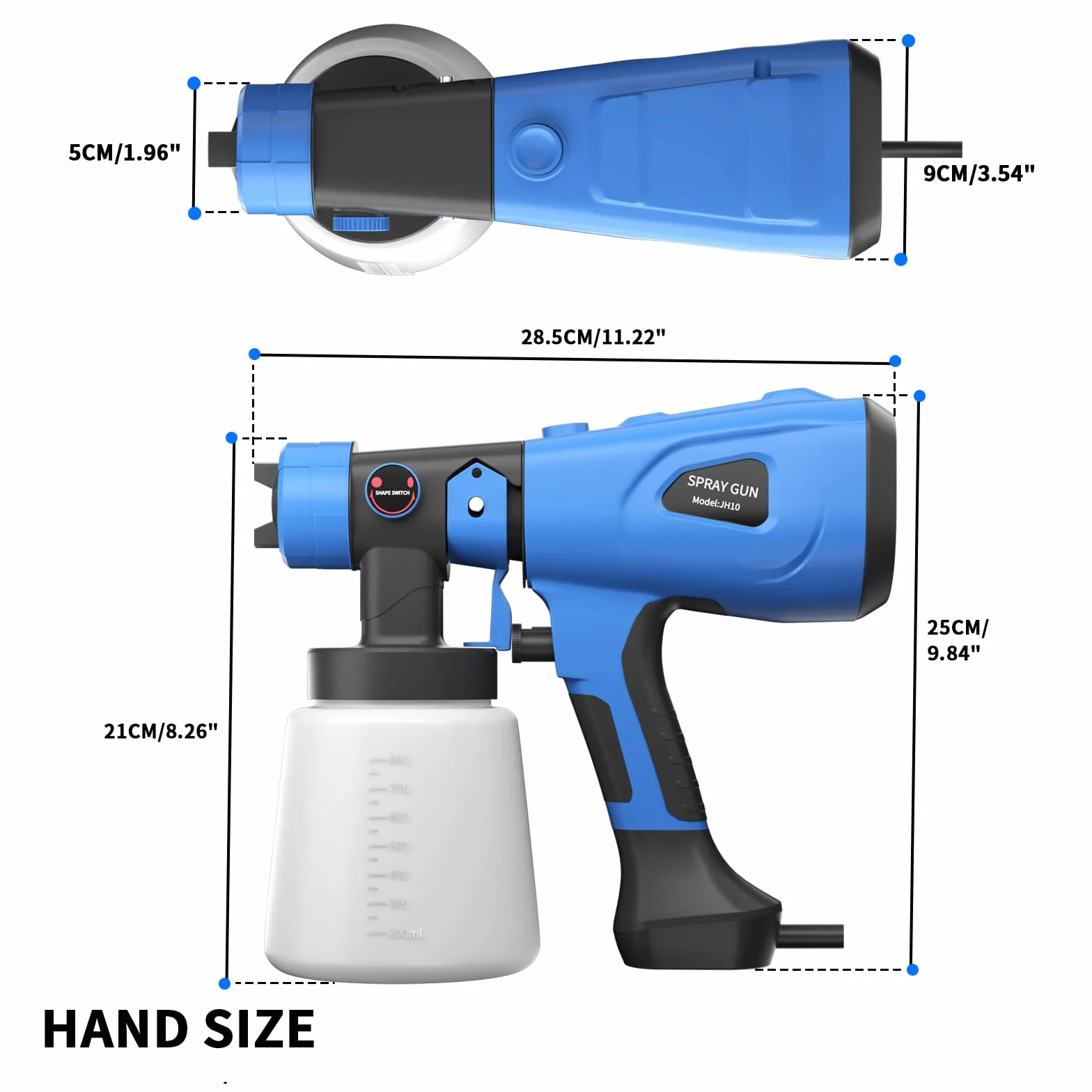 1000 ml 1000 W elektryczny rozpylacz do malowania natryskowego pistolet do ogrodzenia mebli ściennych 3 wzory natryskowe regulowany przepływ HVLP elektryczny pistolet natryskowy