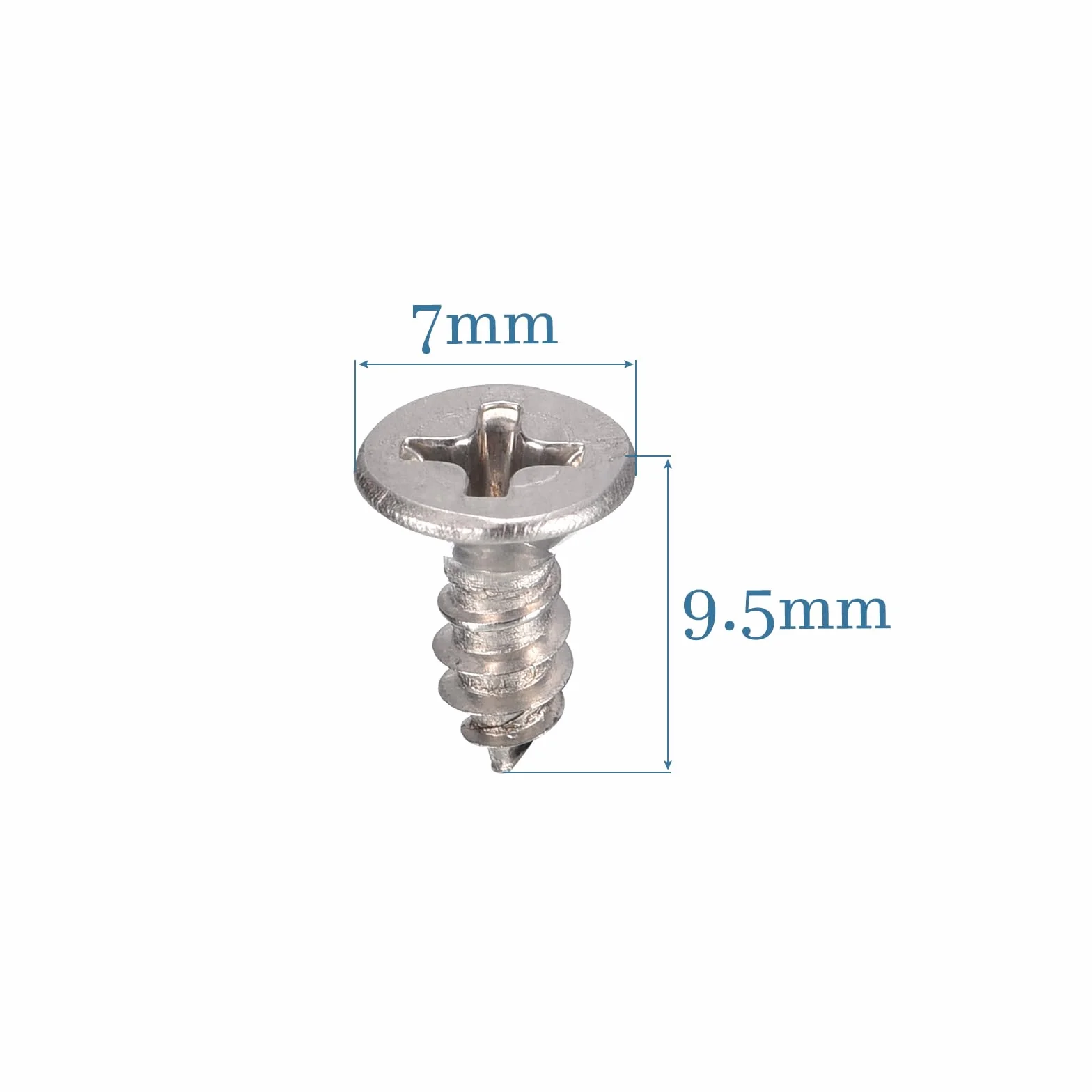 QUARKZMAN Śruby samogwintujące M3,5 x 9,5 mm x 50 szt. zamknięcie z rowkiem krzyżowym do montażu drzwi i środków mocujących [srebrna płaska końcówka]